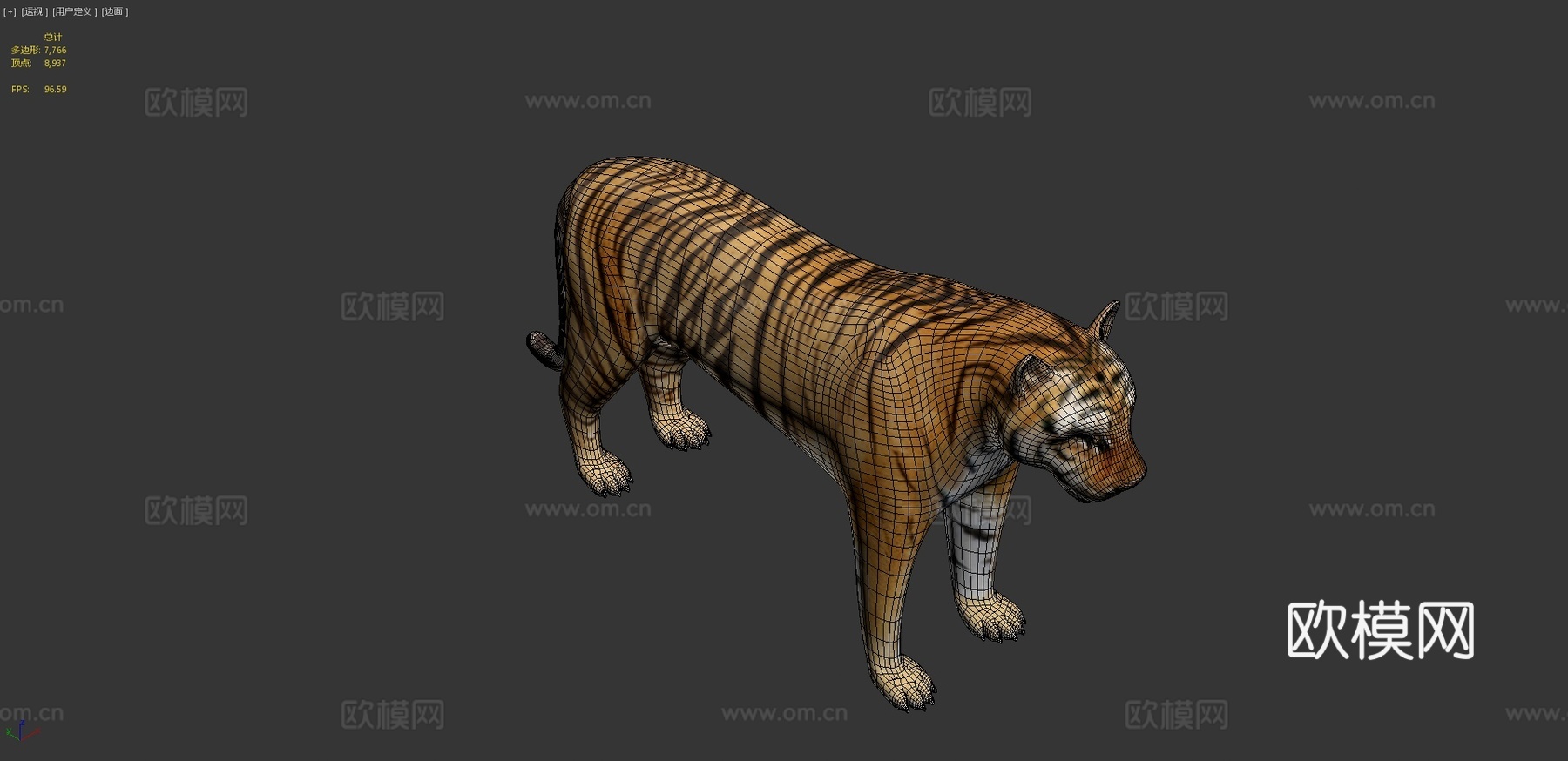 西伯利亚虎3d模型