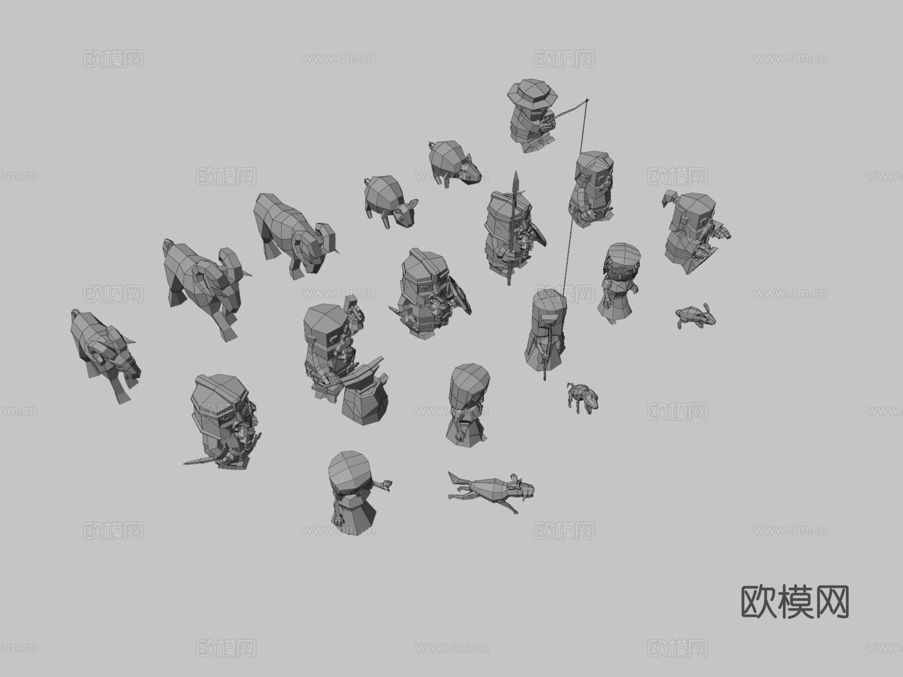 低多边形角色3d模型