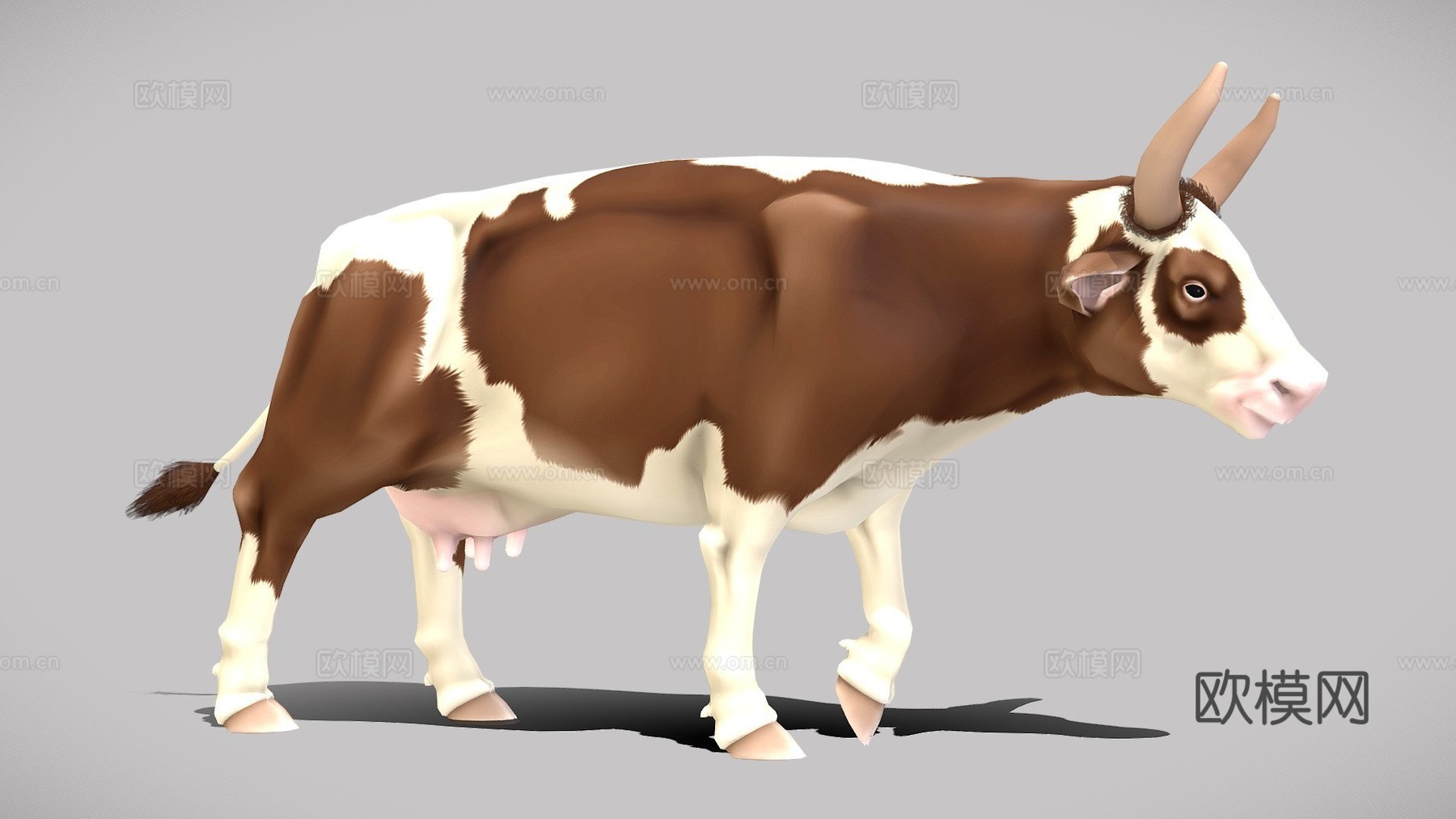 低多边形奶牛3d模型