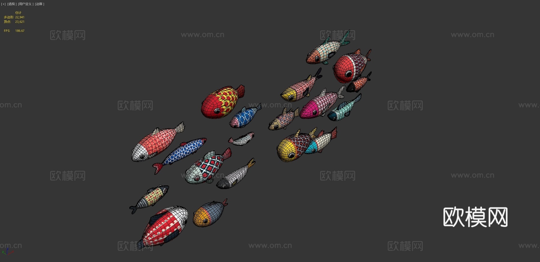 卡通鱼3d模型