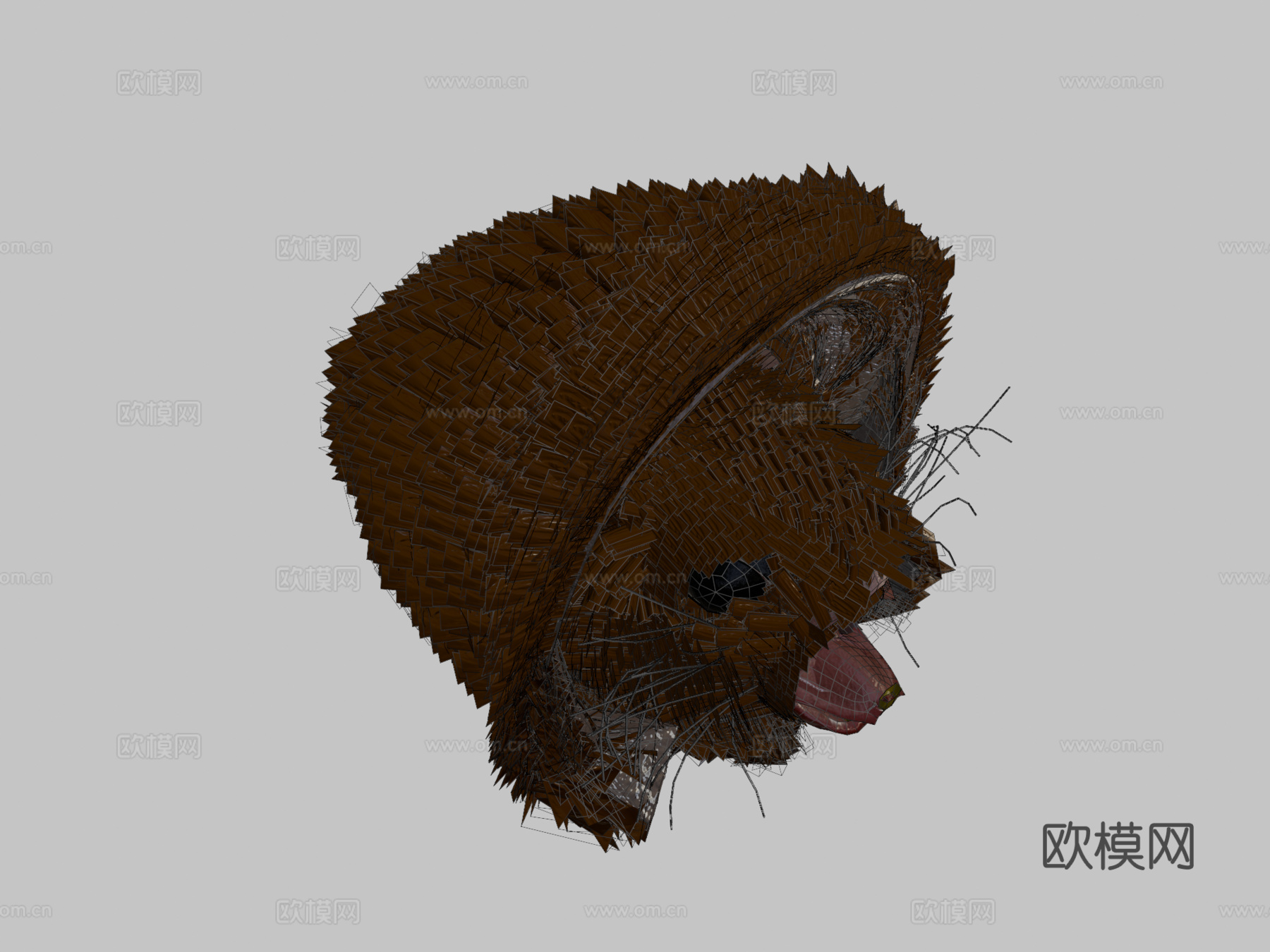 老鼠绑定动画PBR实时毛发3d模型