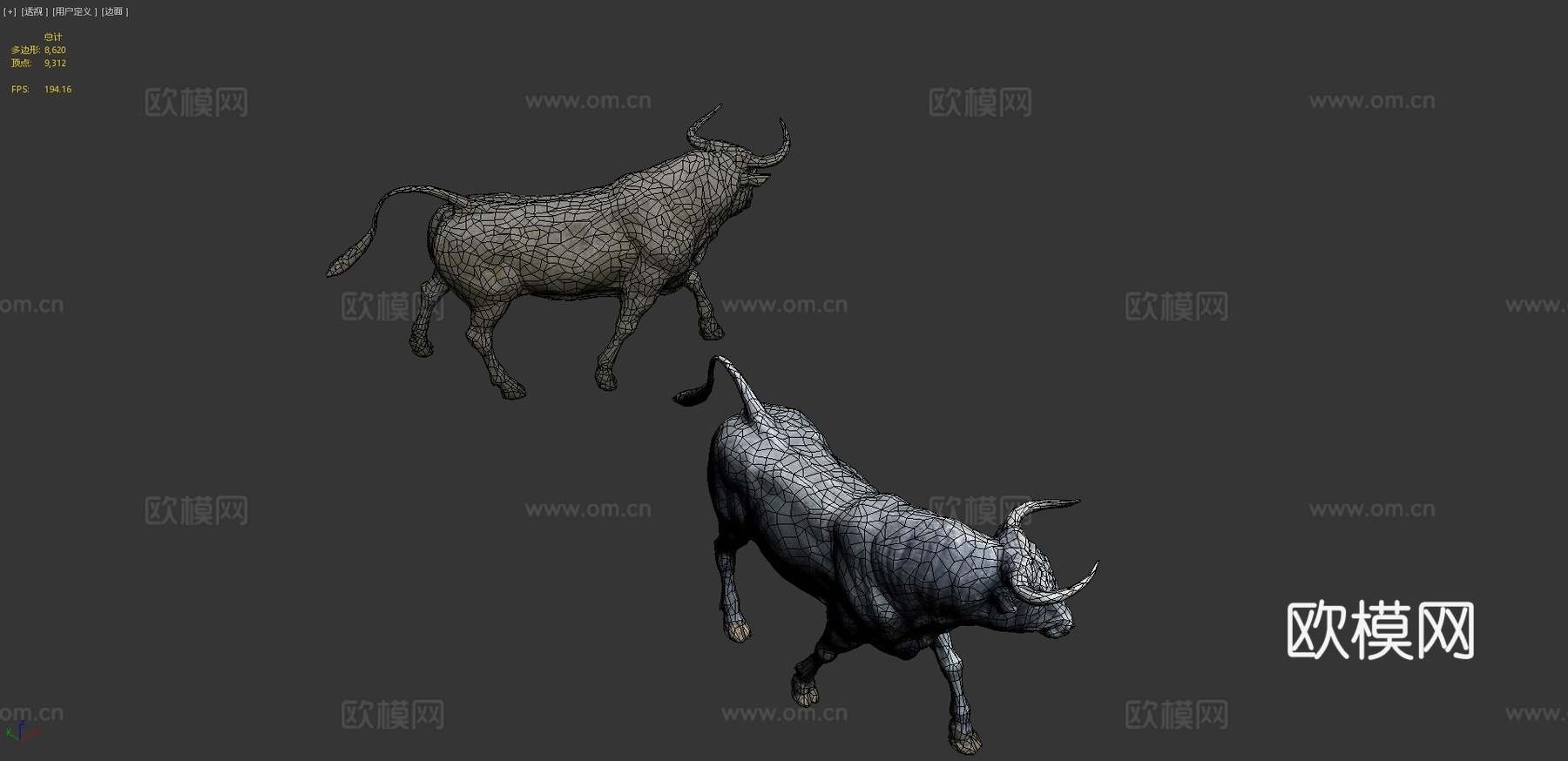 公牛雕像3d模型