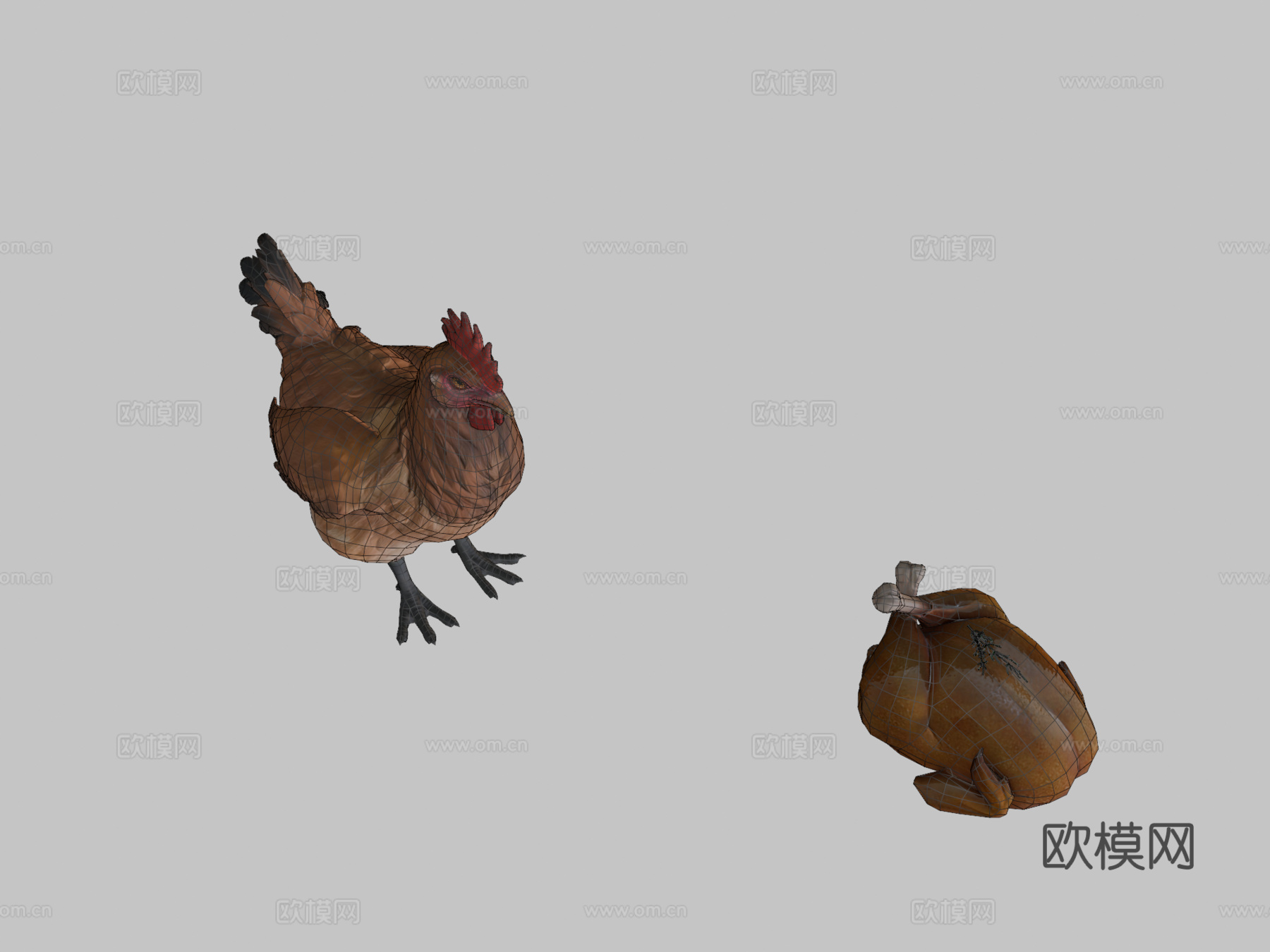 动物与食物-鸡模型3d模型
