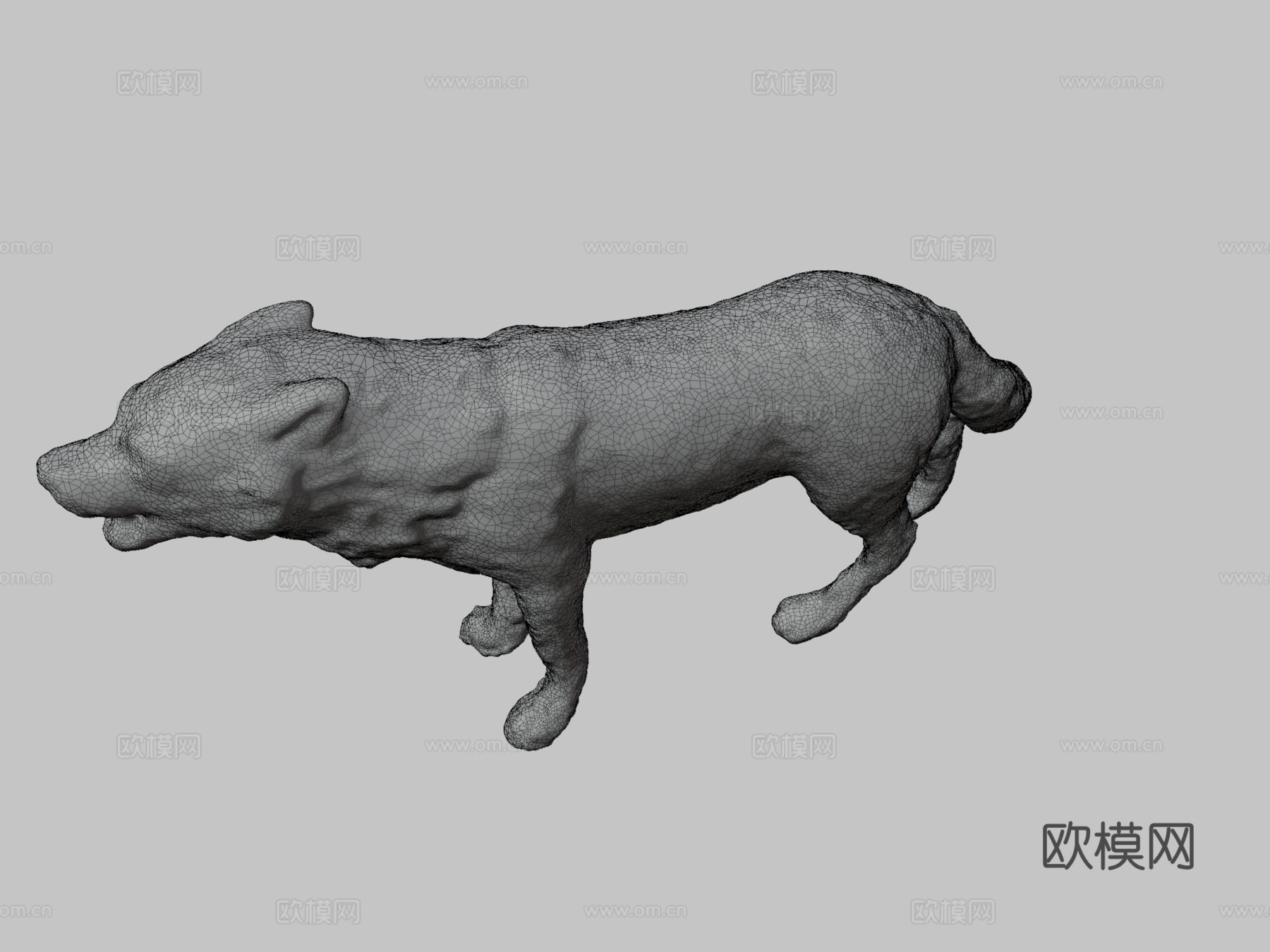狼雕像3d模型