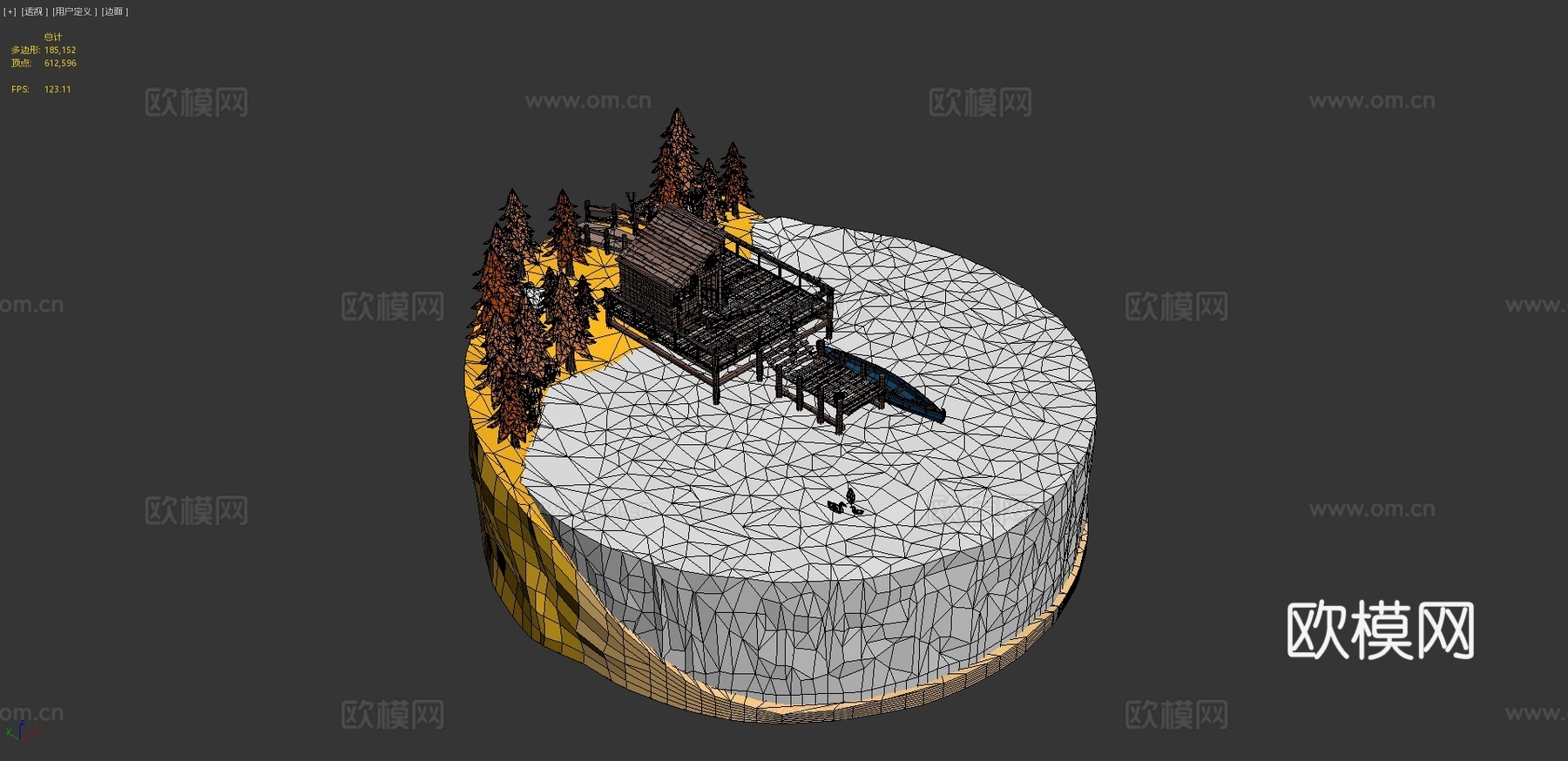 低多边形湖泊场景3d模型