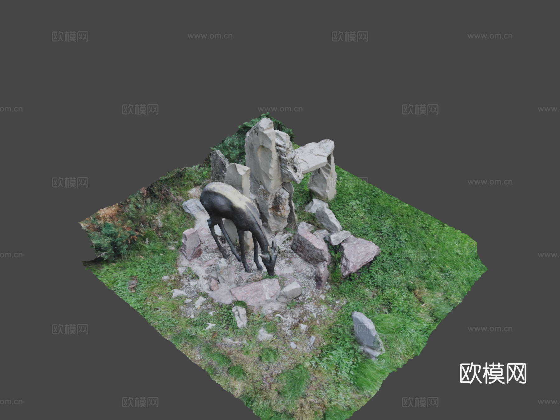 岩羚羊雕像3d模型
