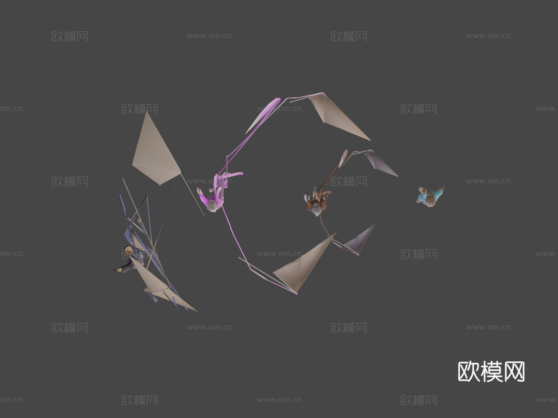 卡通兔子动画包3d模型