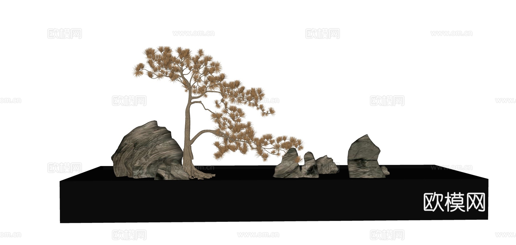 石头假山su模型