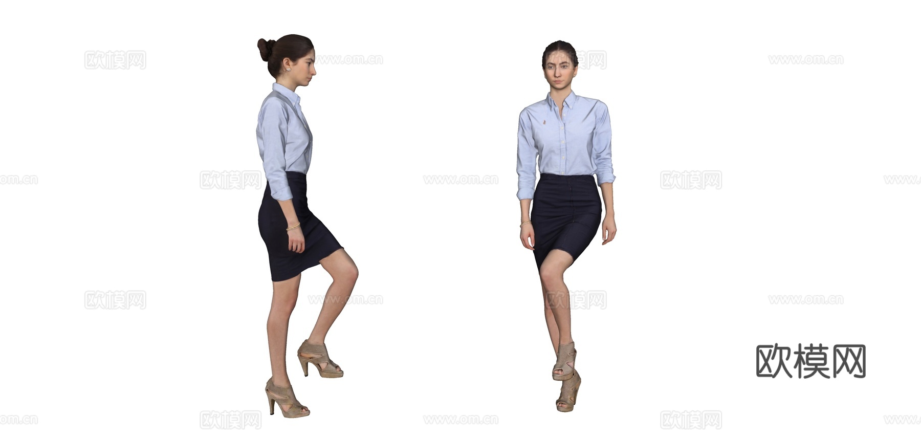 人物 职业女人su模型