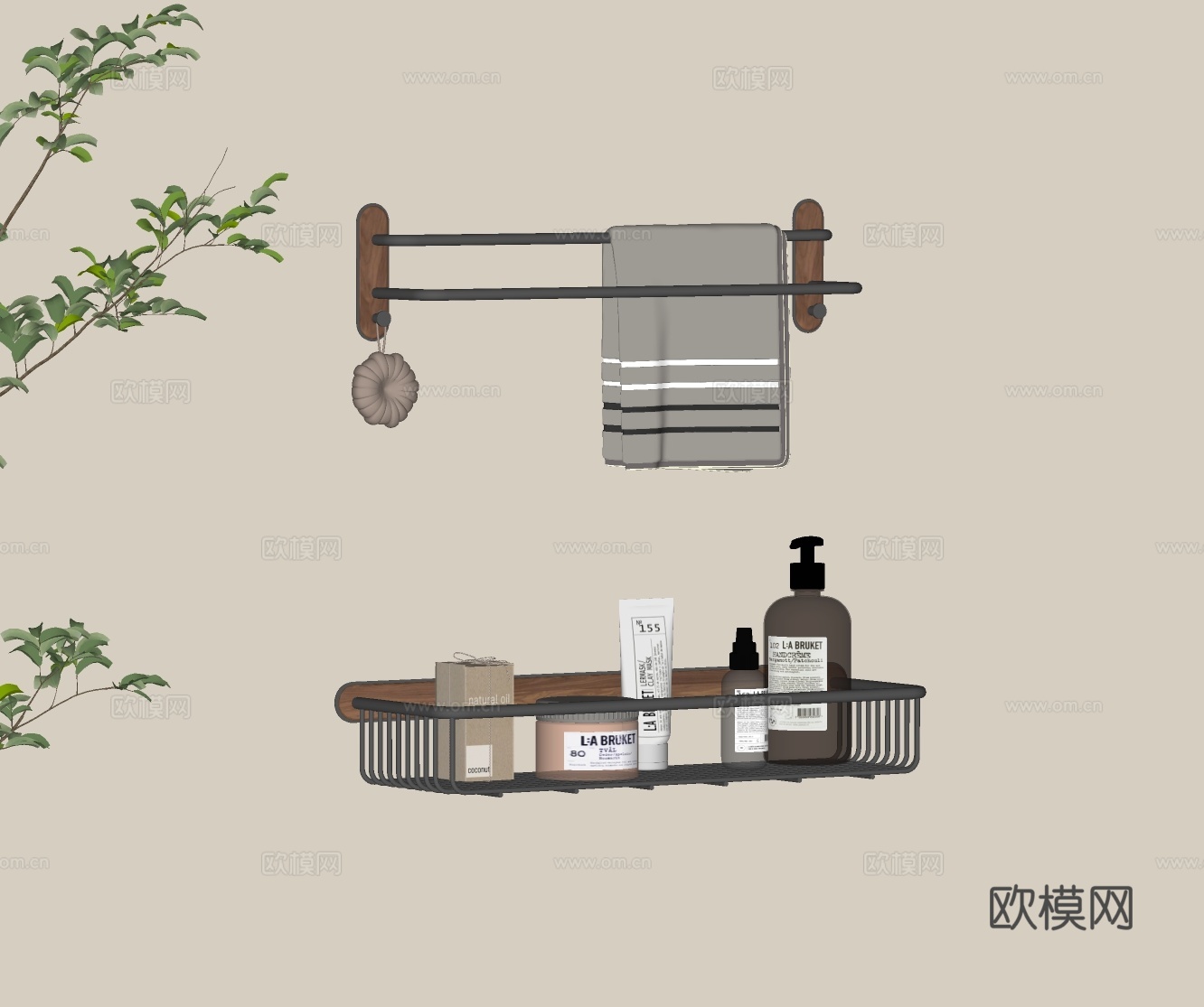 现代毛巾架su模型