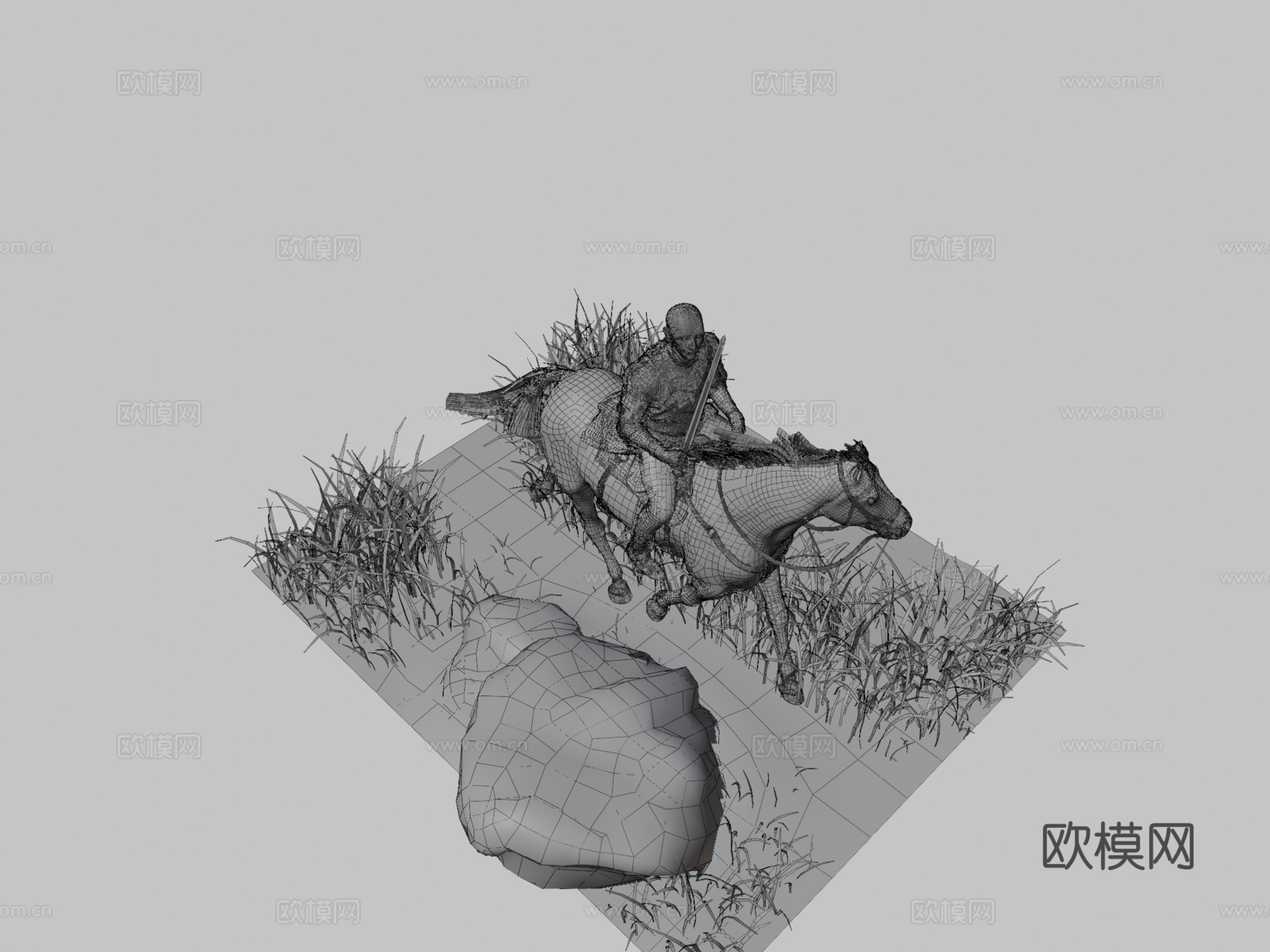 骑马的人3d模型