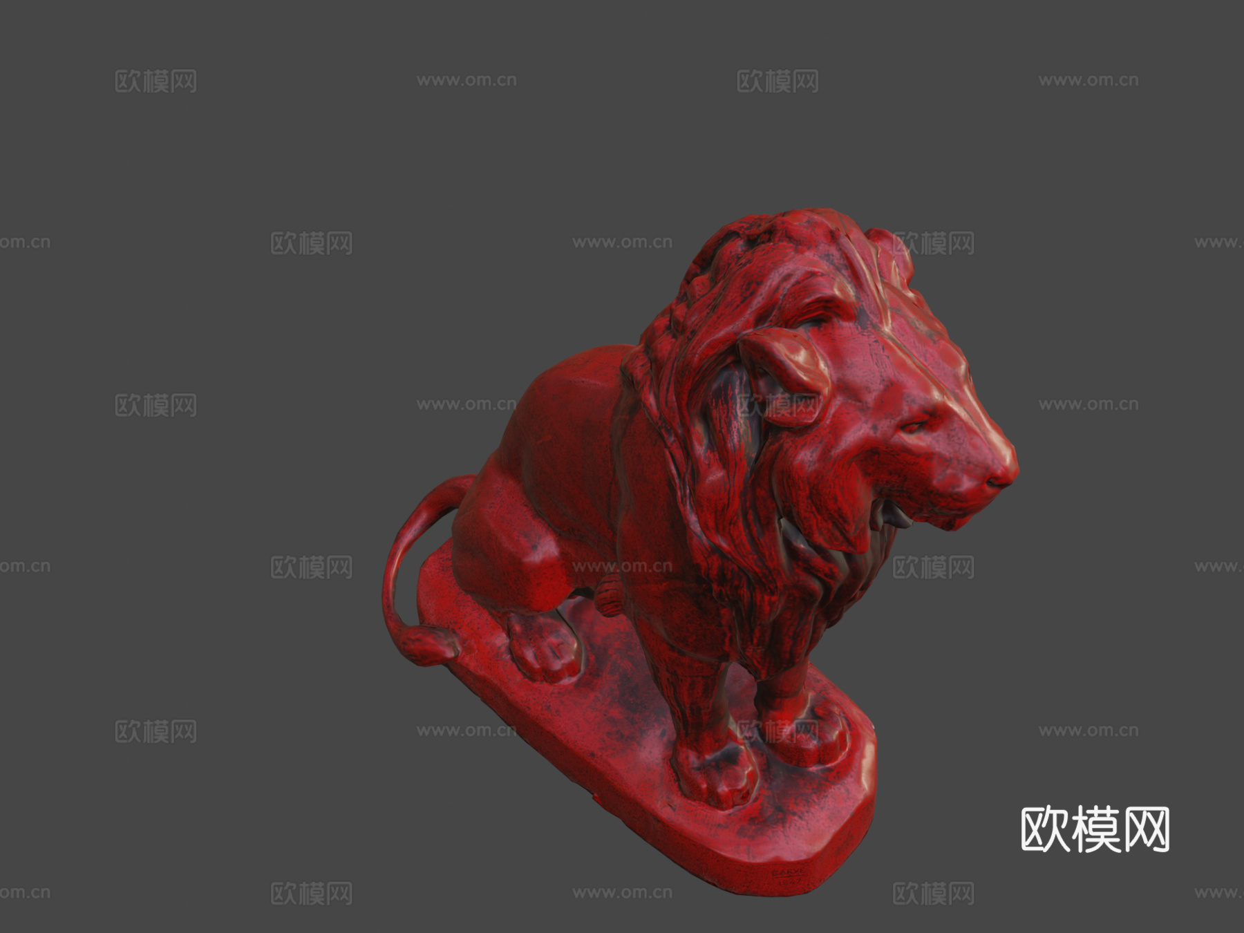 [CC0]坐姿狮子-支持UnityHDRP3d模型
