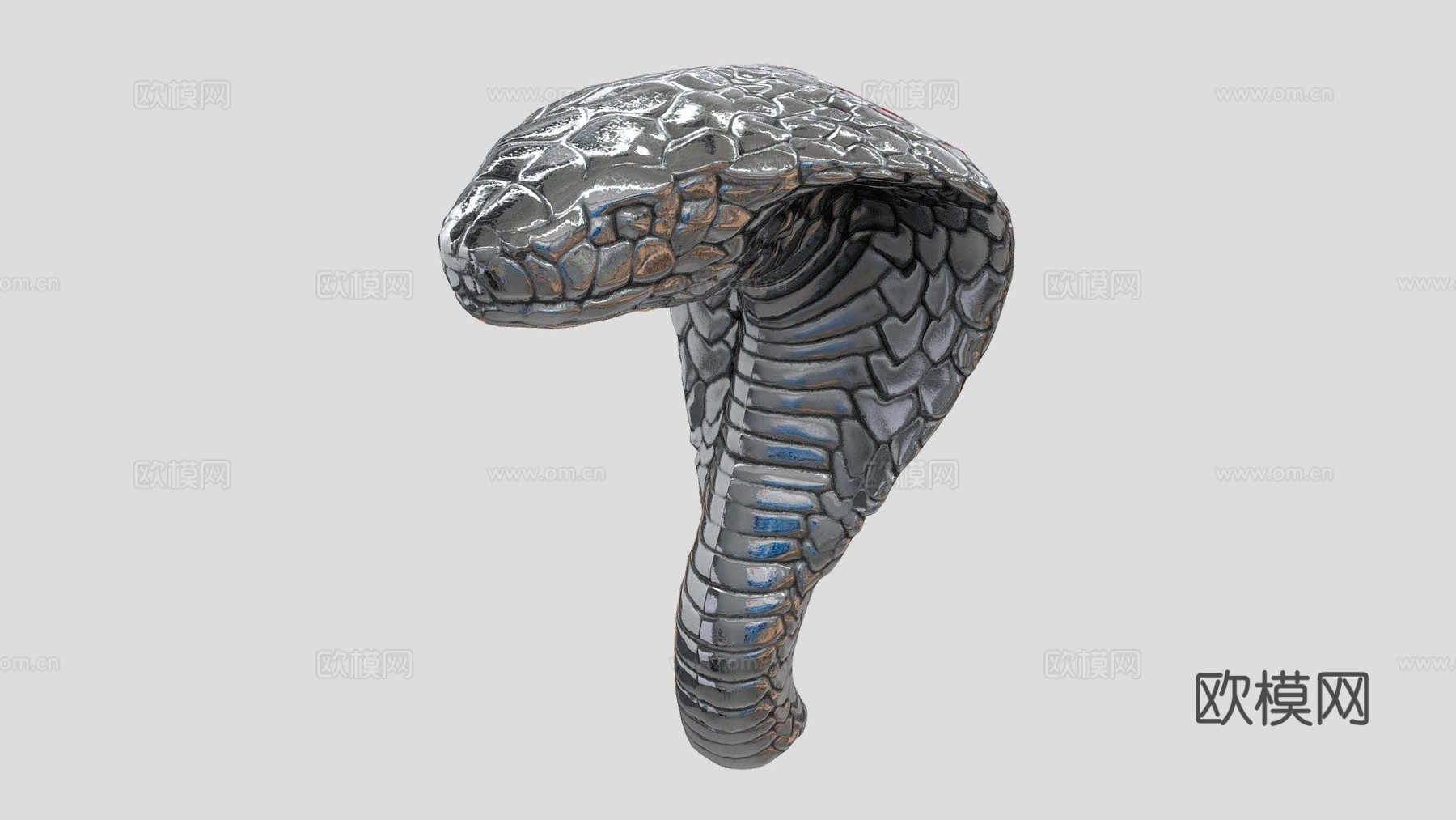 金属蛇雕像3d模型