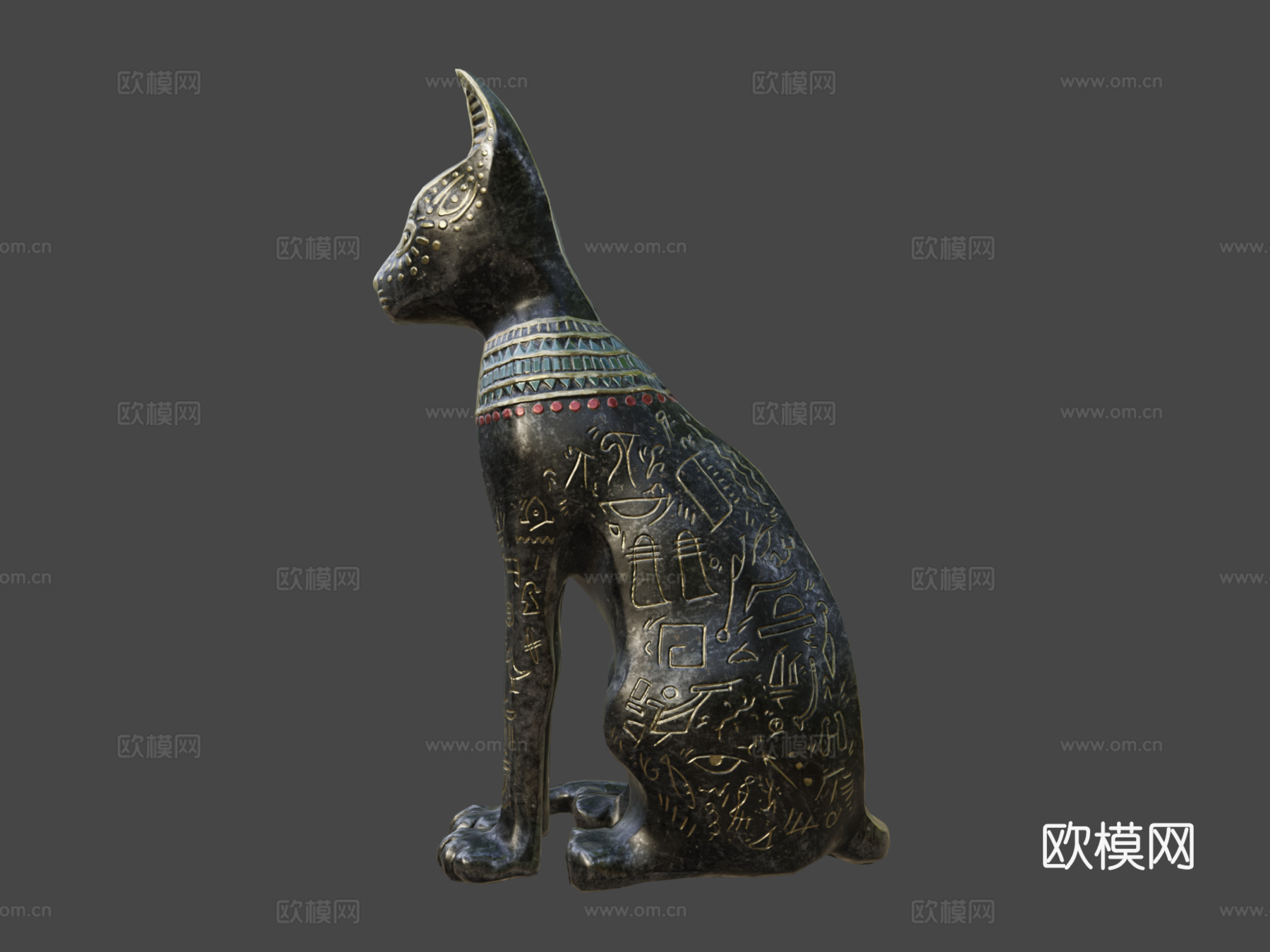 埃及猫雕像3d模型