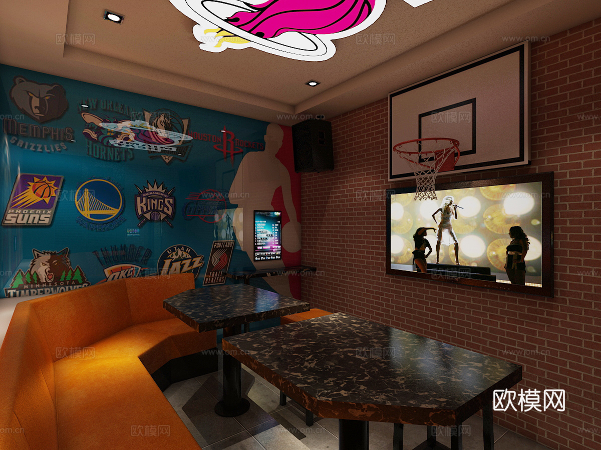 现代KTV主题包间3d模型