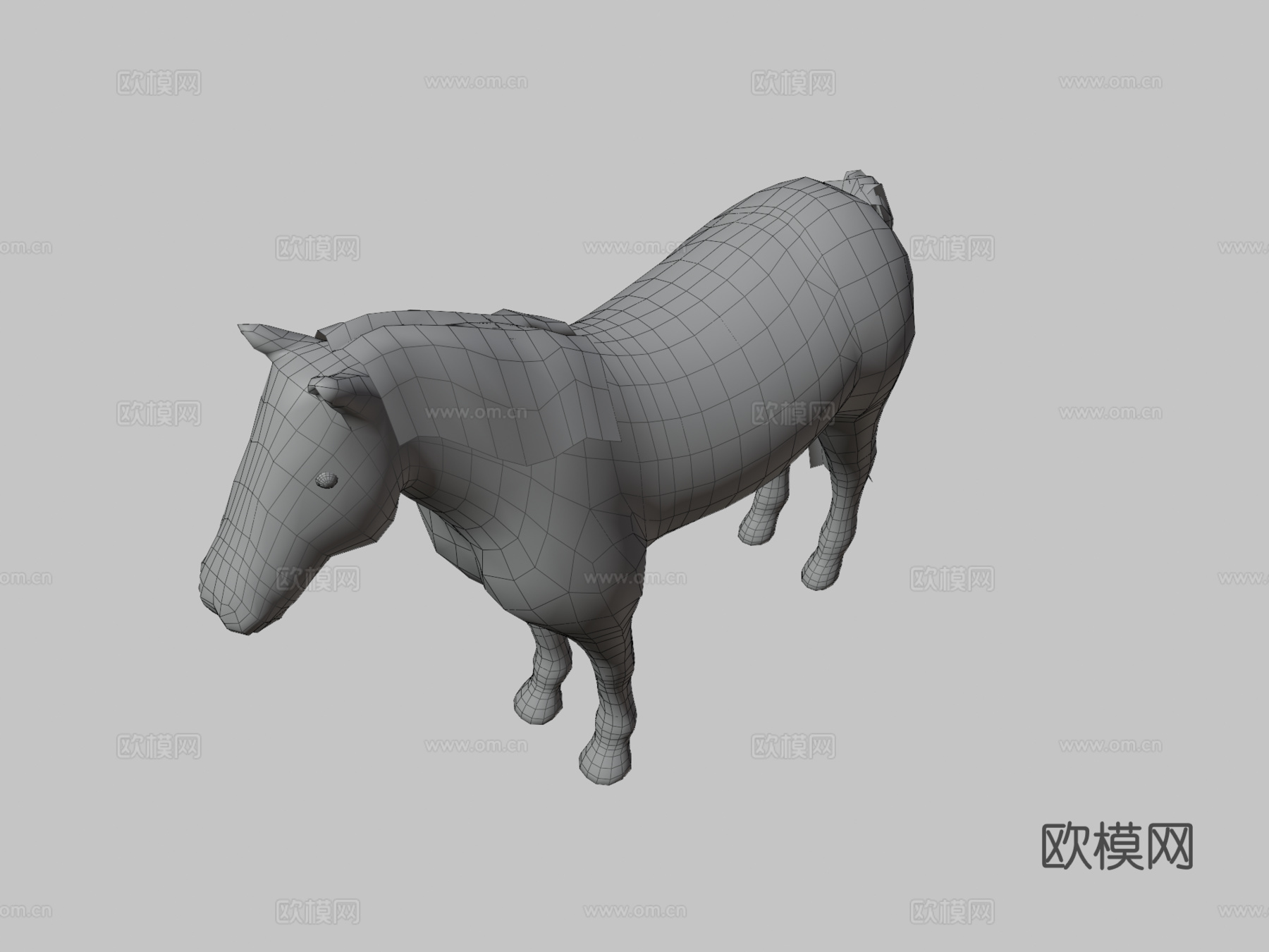 带纹理的马3d模型