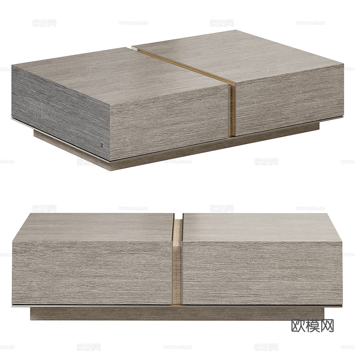 现代意式轻奢实木茶几3d模型