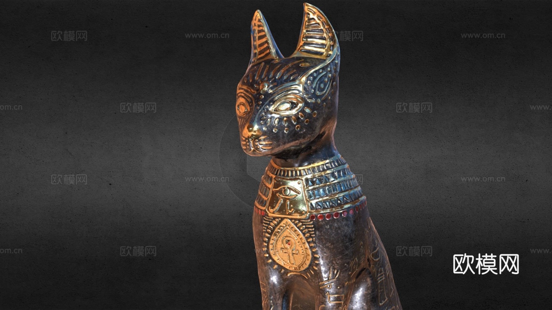 埃及猫雕像3d模型