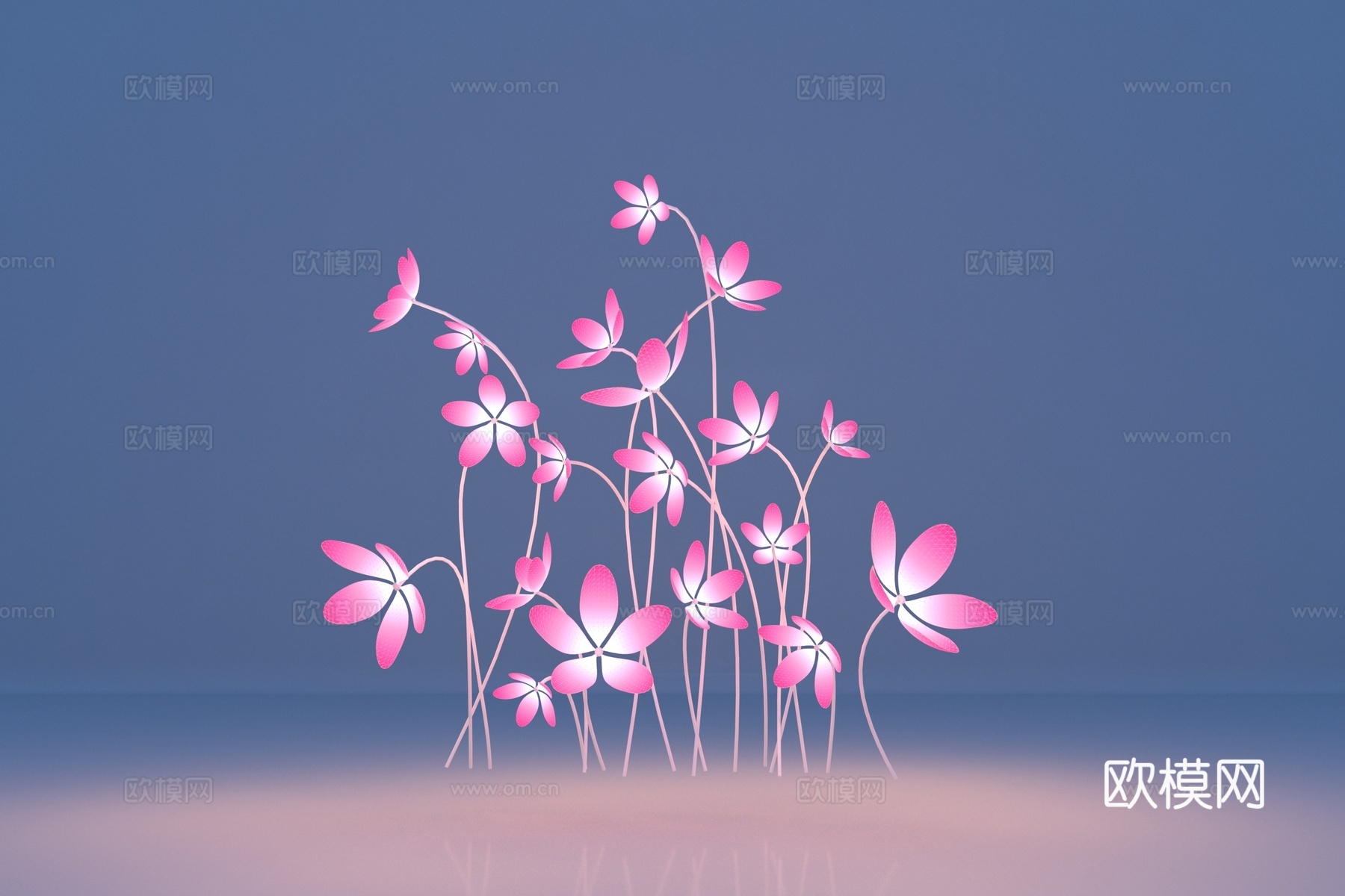 现代美陈樱花雕塑3d模型