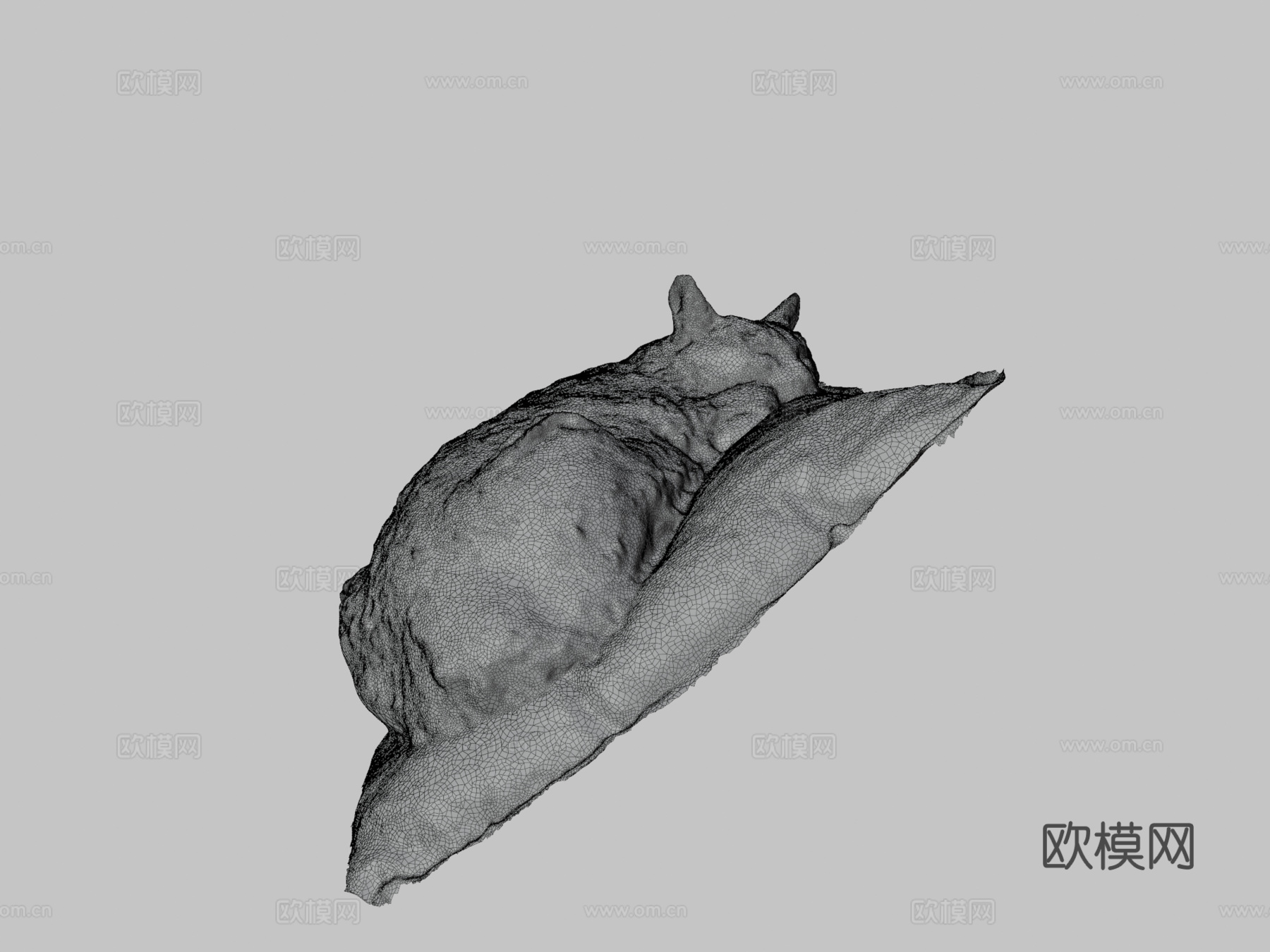 舒适瞌睡猫3d模型