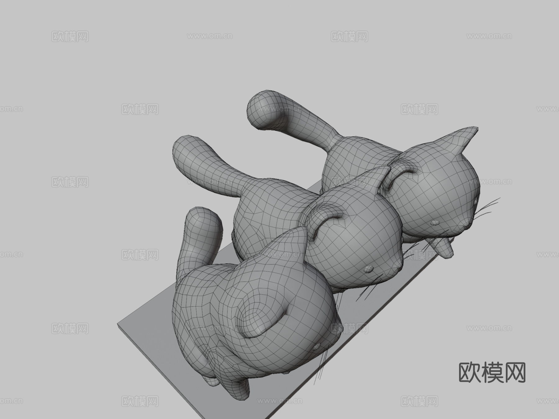 胖猫三重奏3d模型