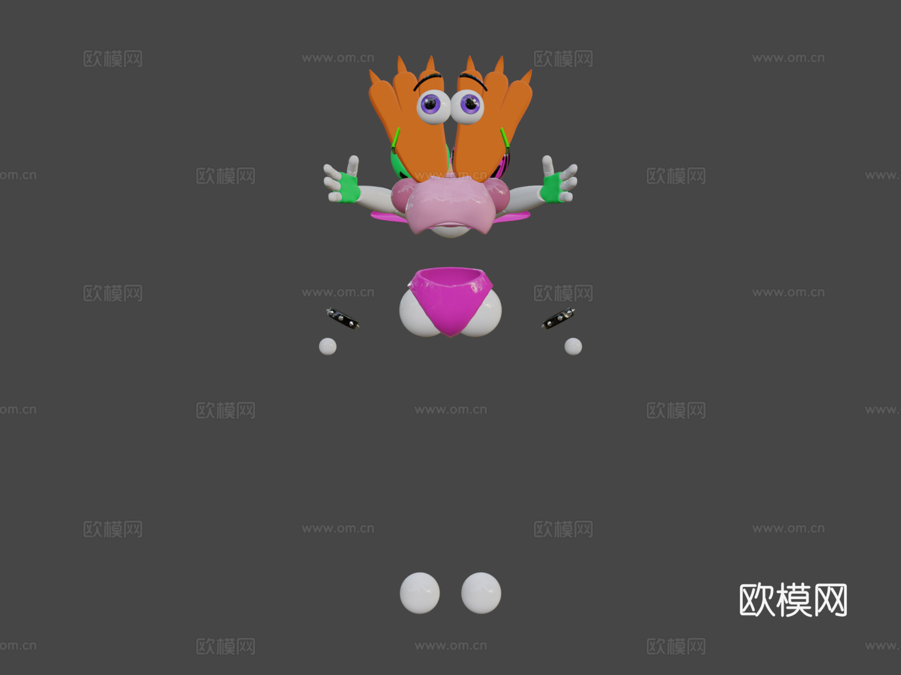 卡哇伊魅摇滚奇卡3d模型