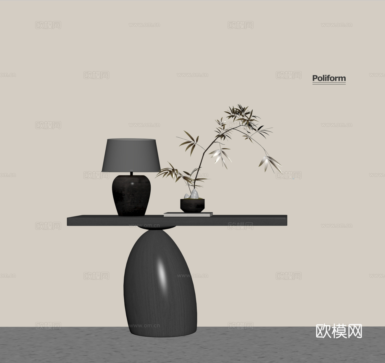 玄关景观台 端景台 端景条案su模型