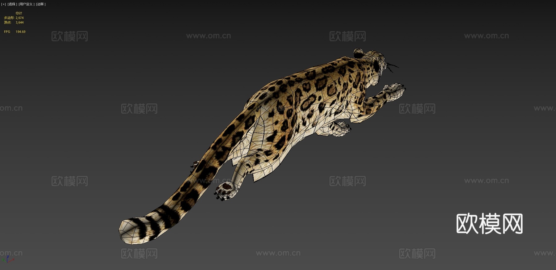 豹子奔跑动画3d模型