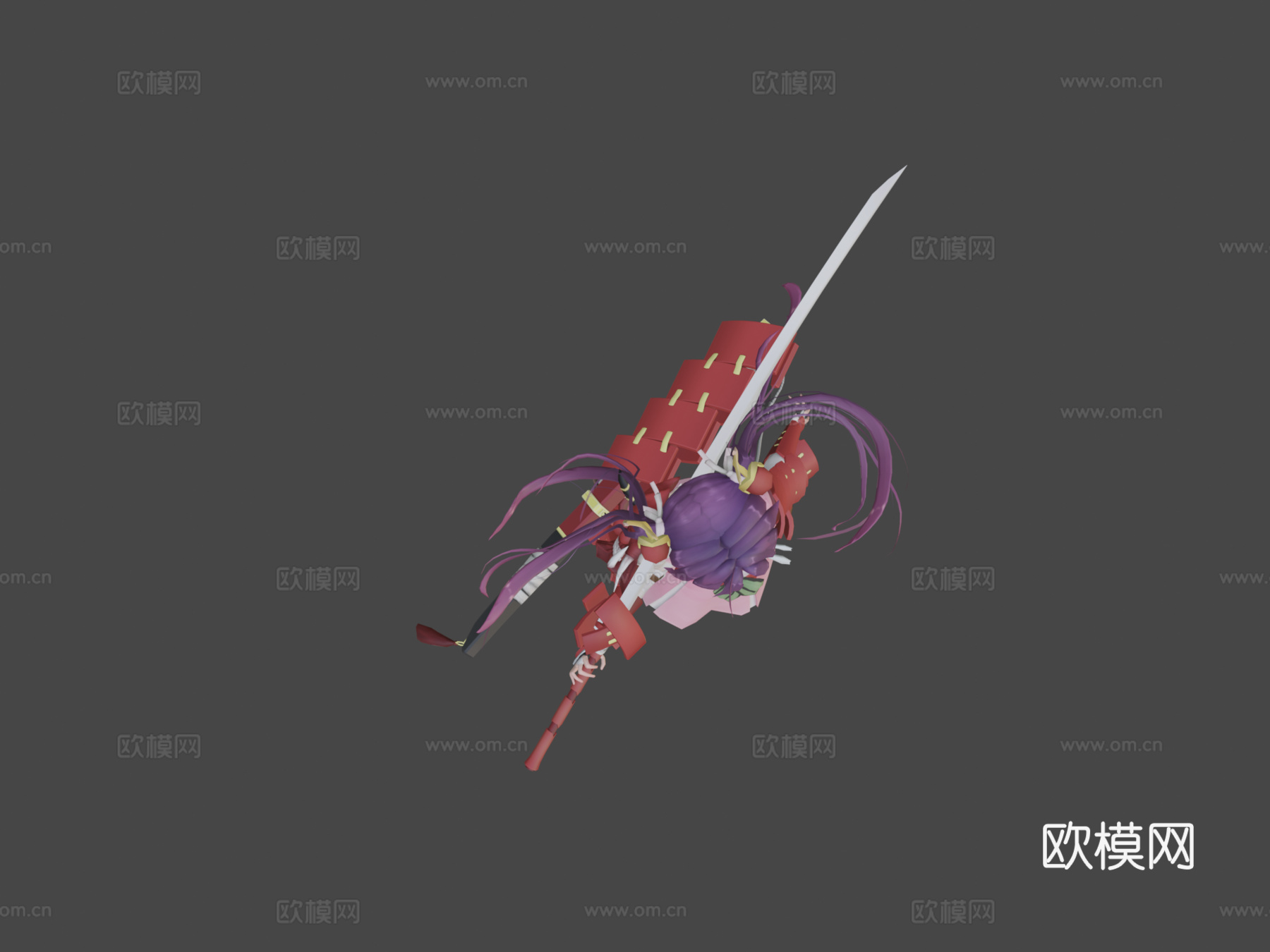 武士少女3d模型