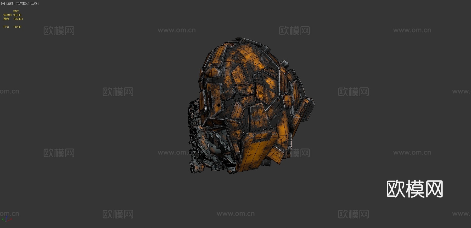 奥斯卡创意制作的赛博狼3d模型