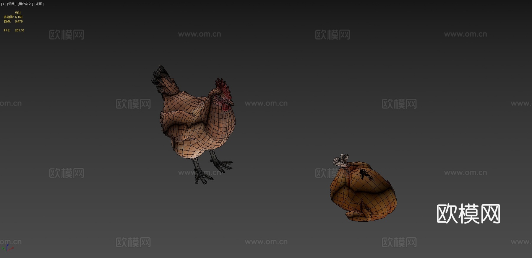 动物与食物-鸡模型3d模型