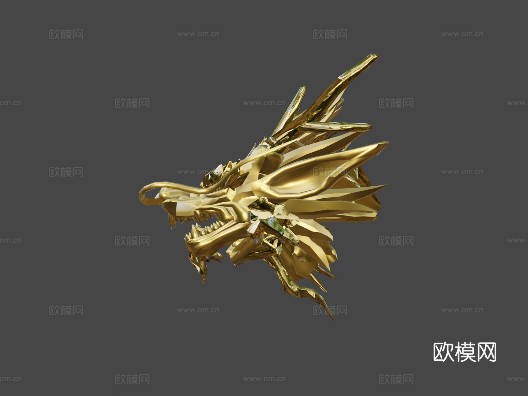 低多边形绑定龙3d模型