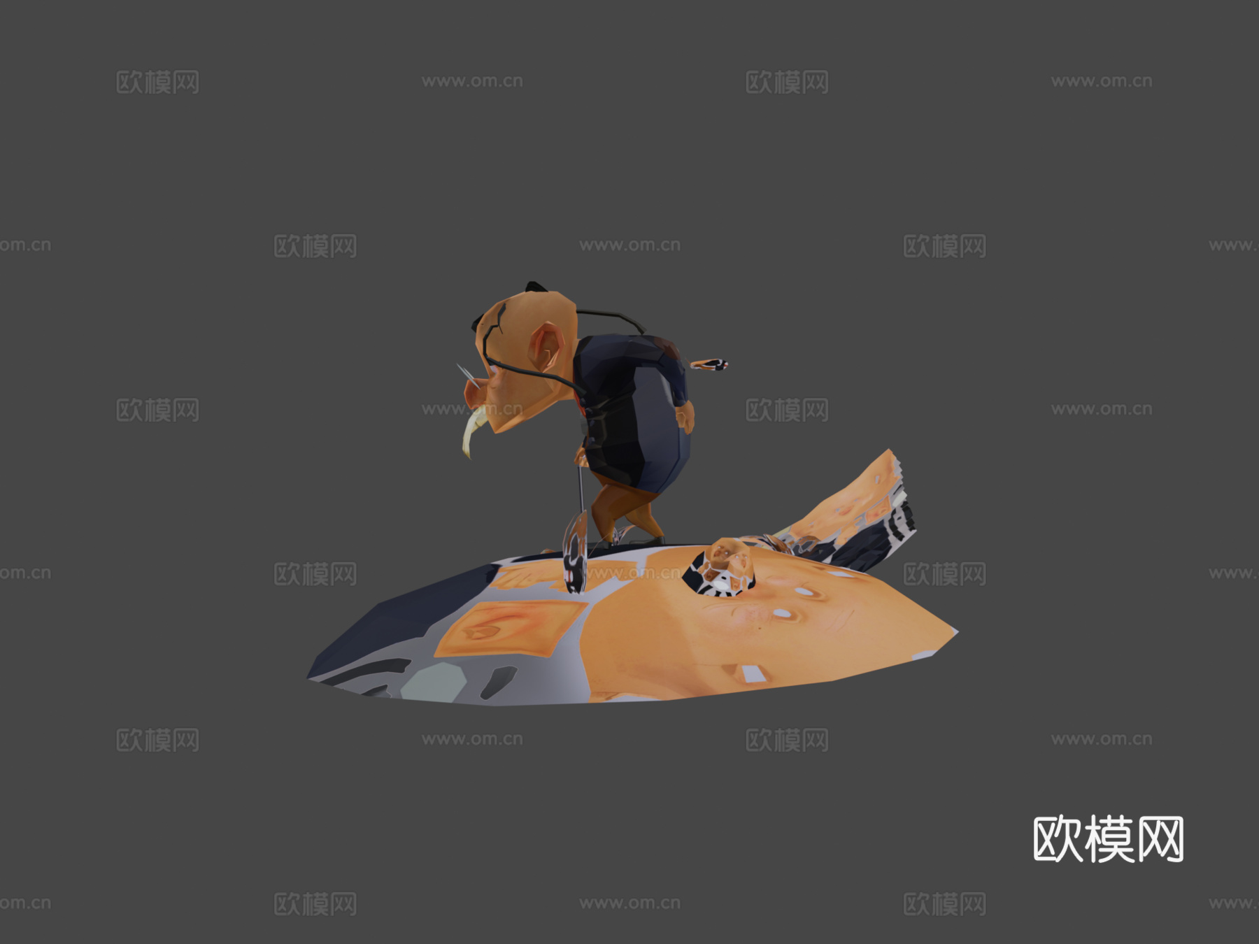 欧文行走循环3d模型