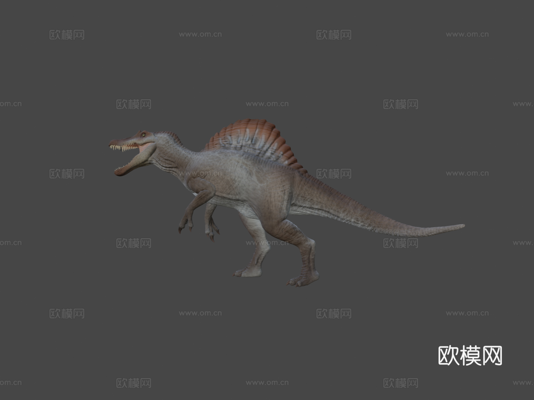 侏罗纪公园3棘龙粉丝艺术3d模型