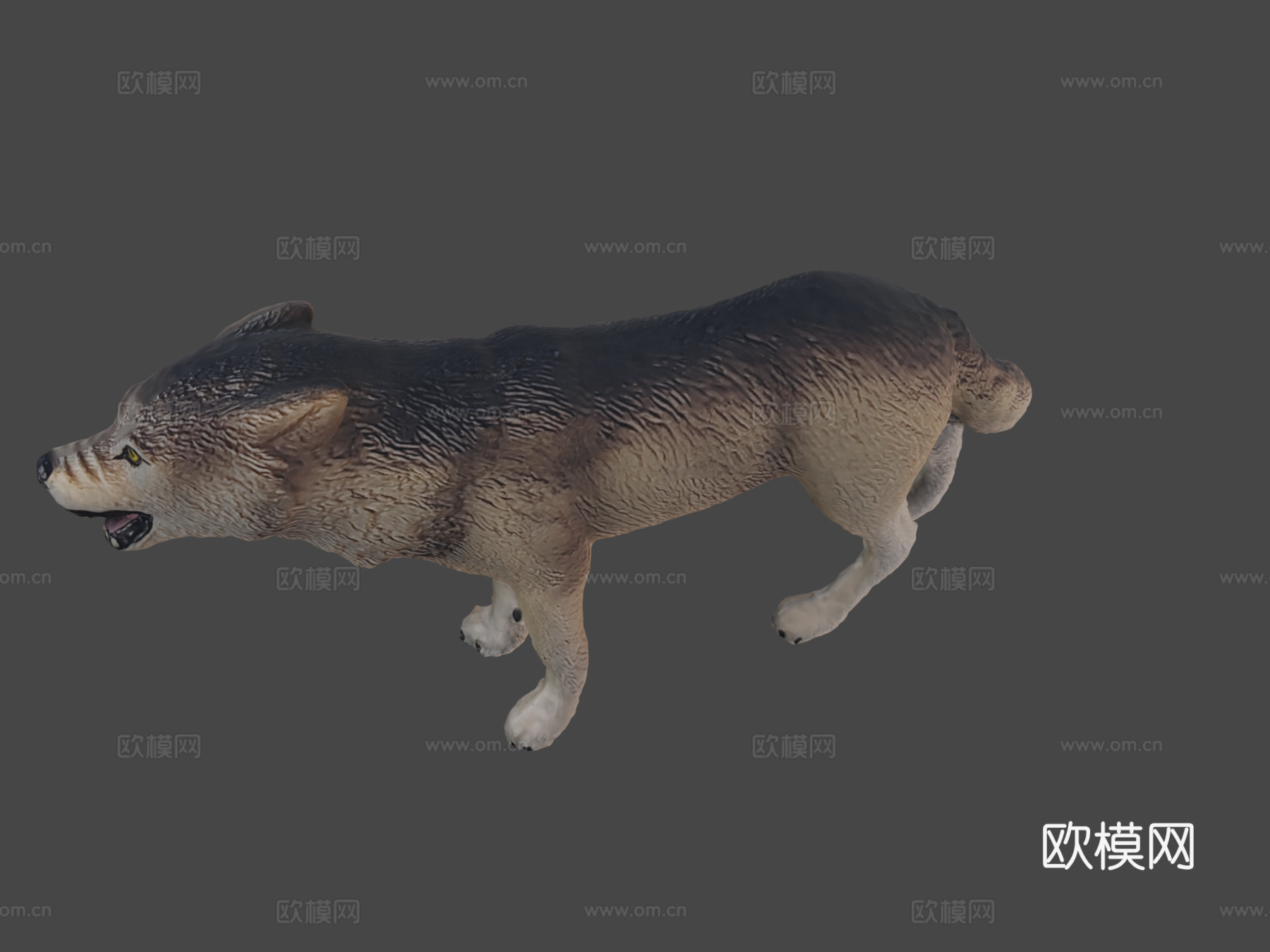狼雕像3d模型
