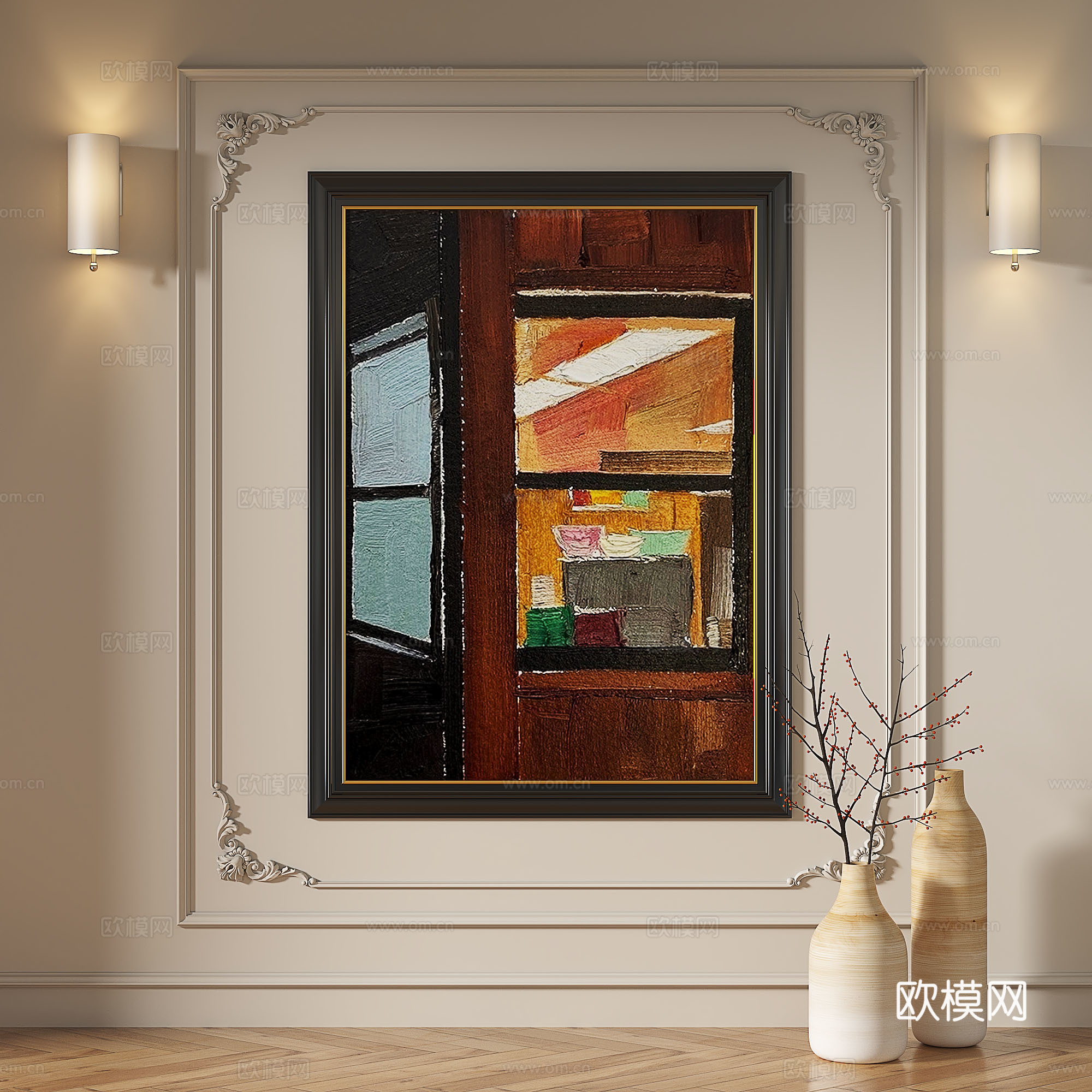 法式，复古，油画，轻奢，抽象，现代，欧式，古典，装饰画3d模型