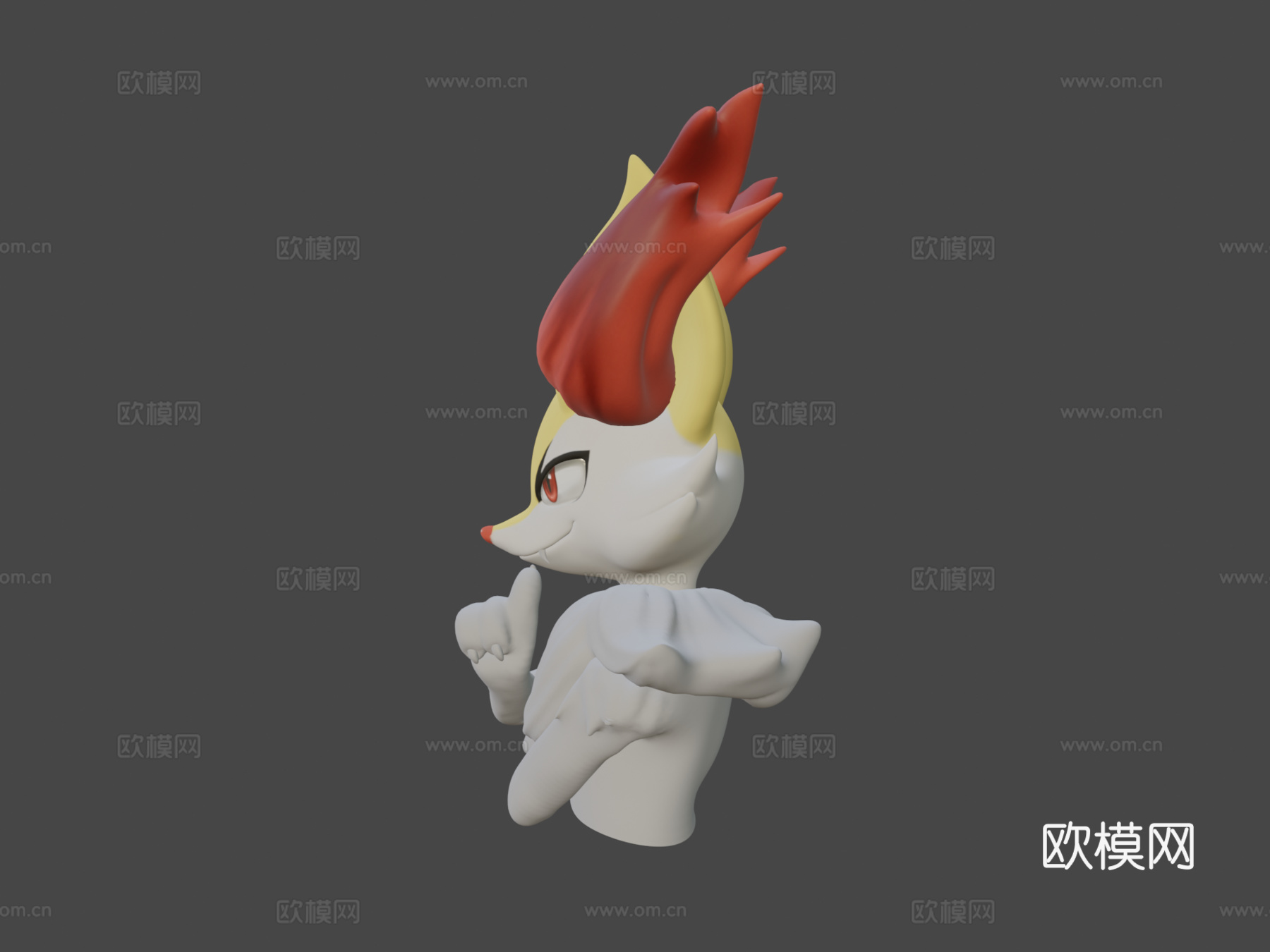 长尾火狐Zbrush雕刻3d模型