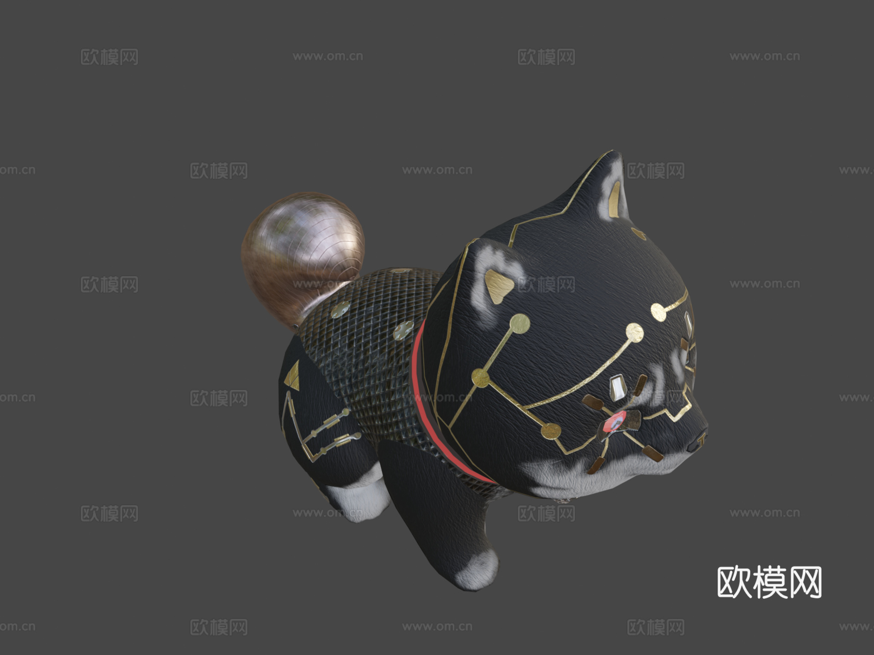 赛博朋克柴犬-柴犬纹理挑战3d模型
