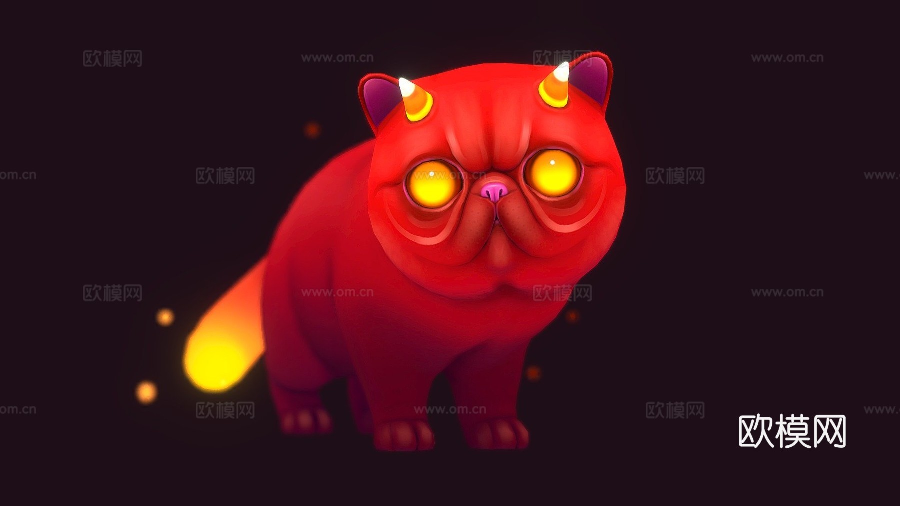 糖果玉米恶魔猫3d模型