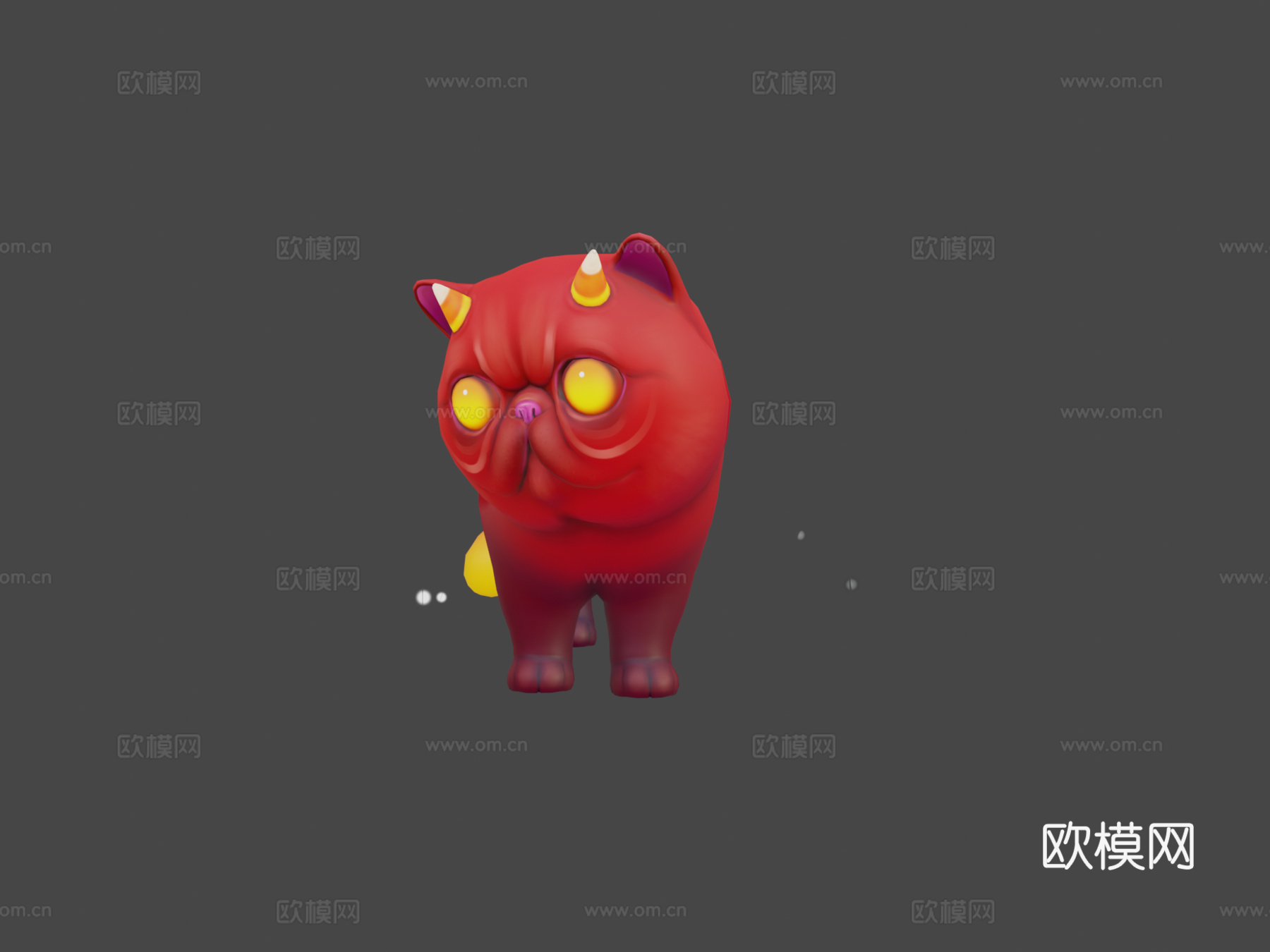 糖果玉米恶魔猫3d模型
