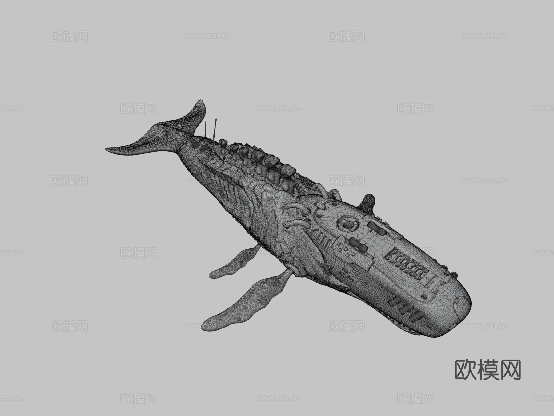 生物机械鲸鱼3d模型