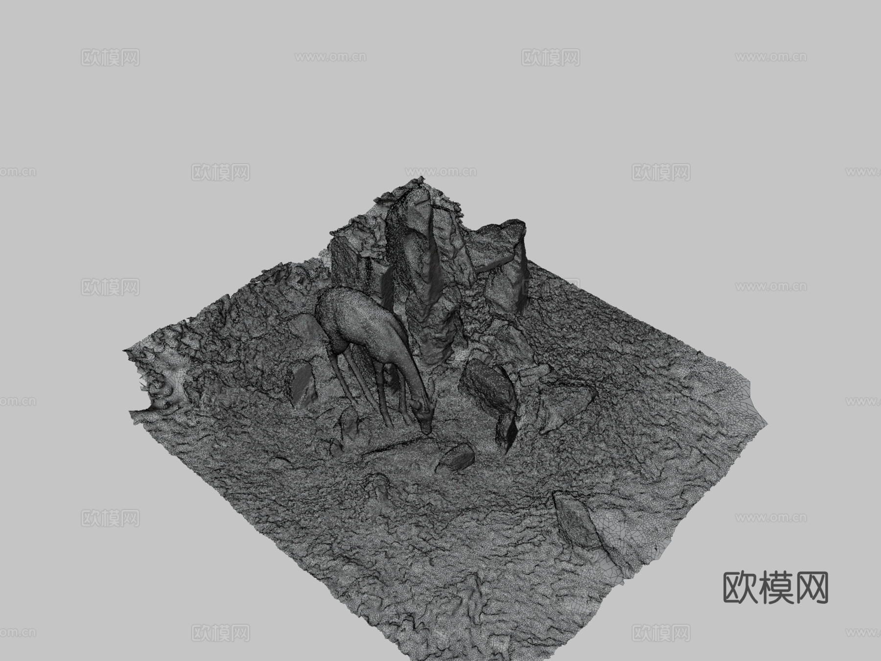 岩羚羊雕像3d模型