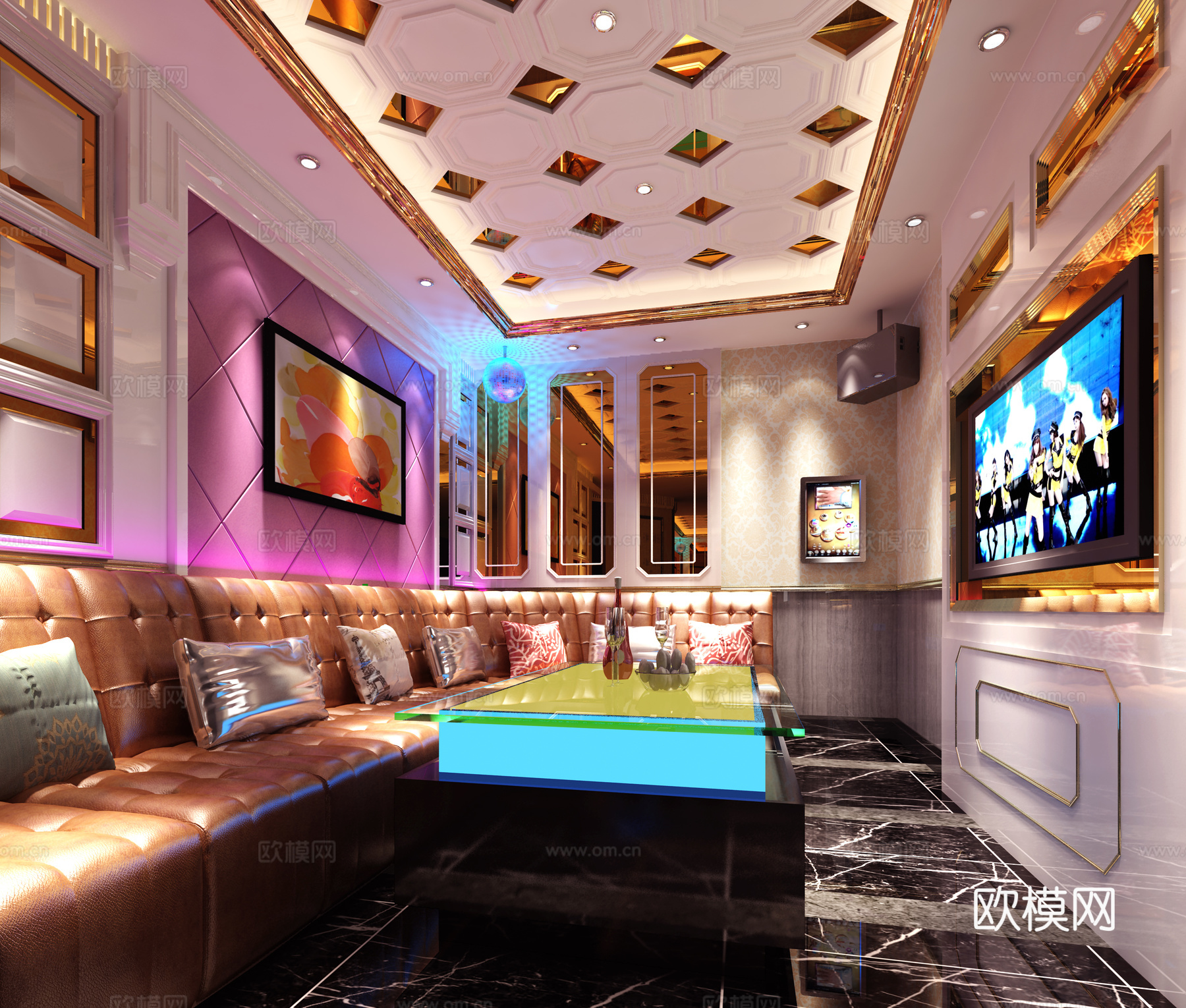 简欧火吧 KTV 酒吧 豪包小包3d模型