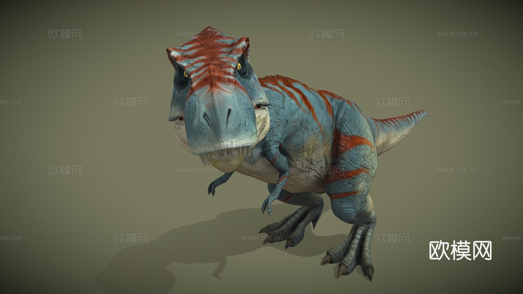 动画3D暴龙恐龙循环3d模型
