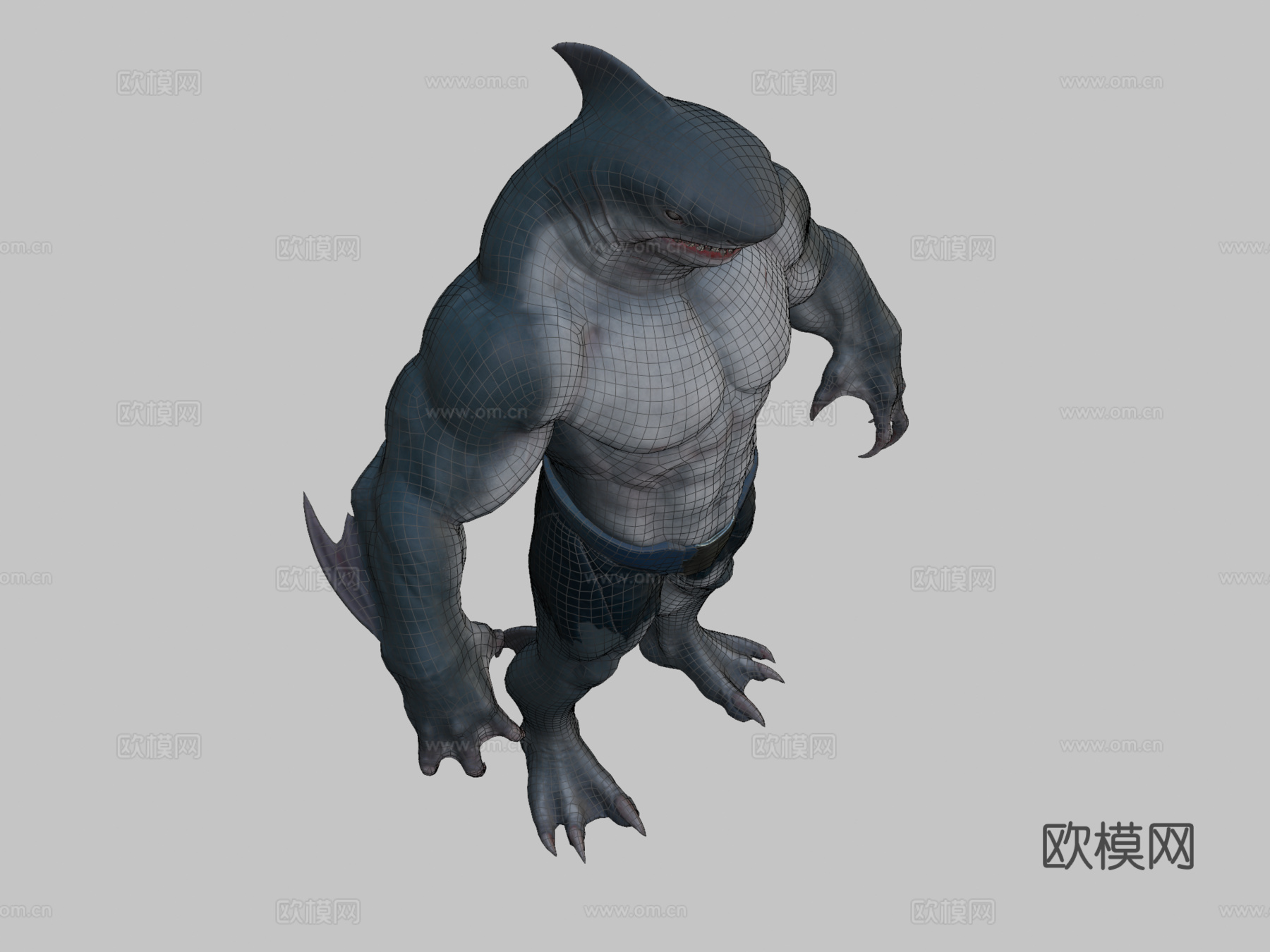 鲨鱼人3d模型