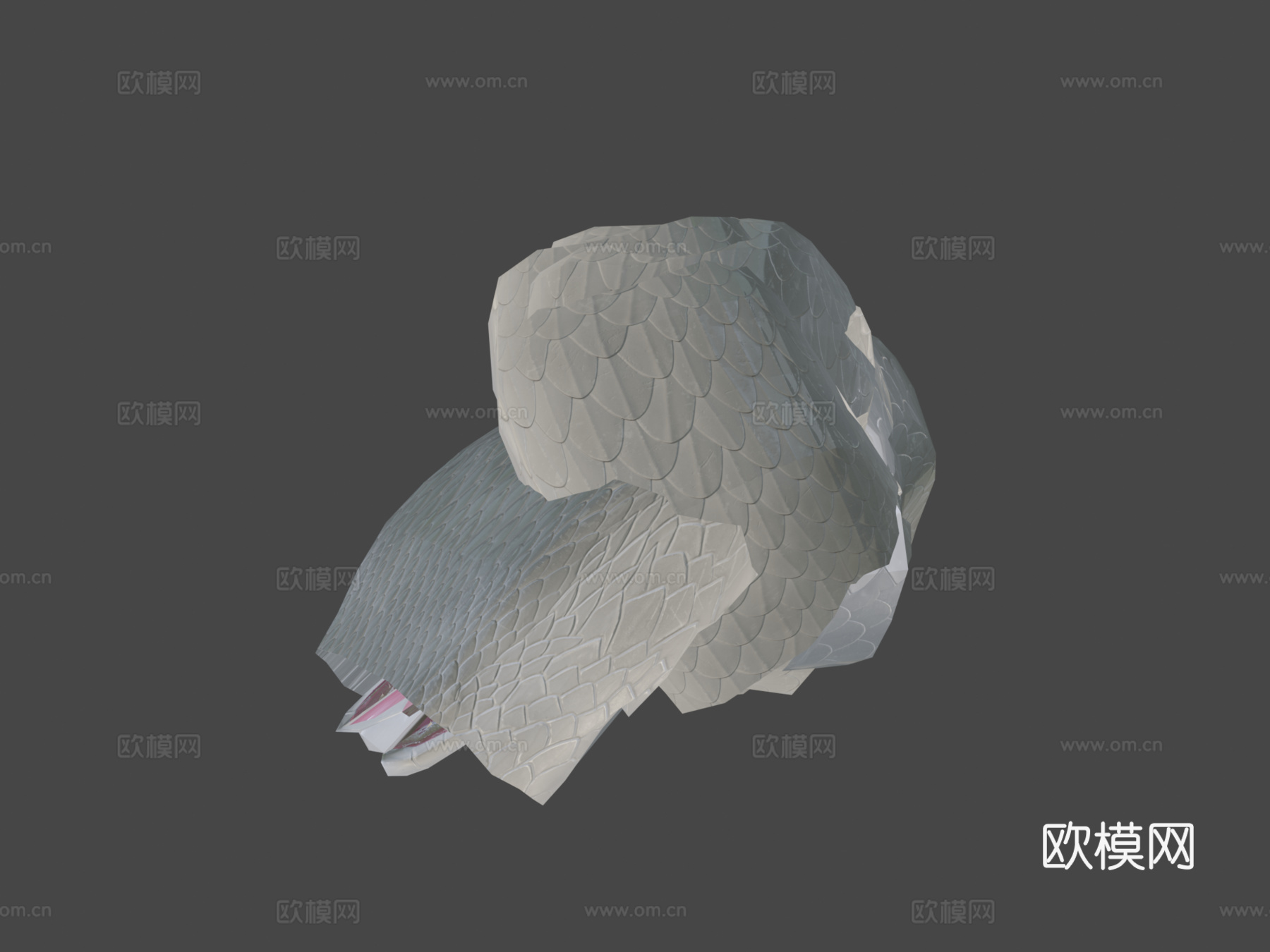 白色蝰蛇带动画3d模型