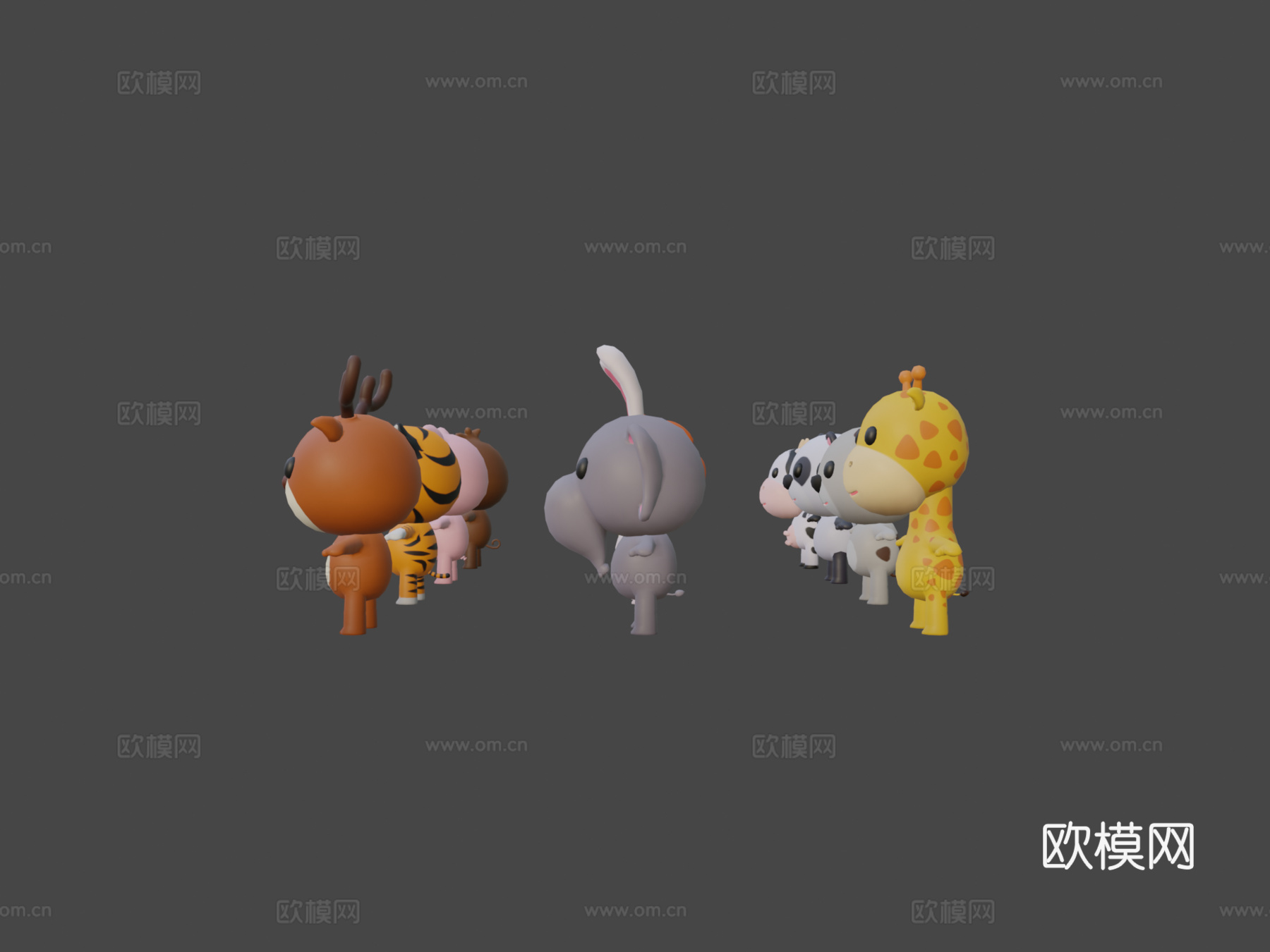 卡通动物包3d模型