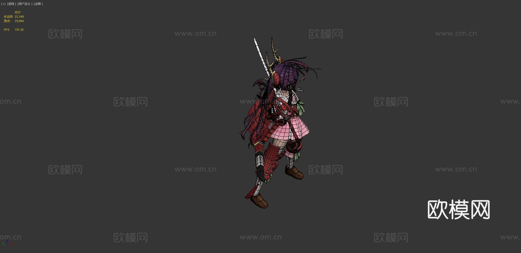 武士少女3d模型
