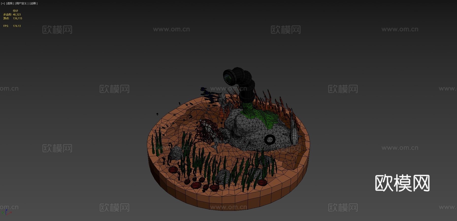 海洋污染-低多边形立体模型3d模型