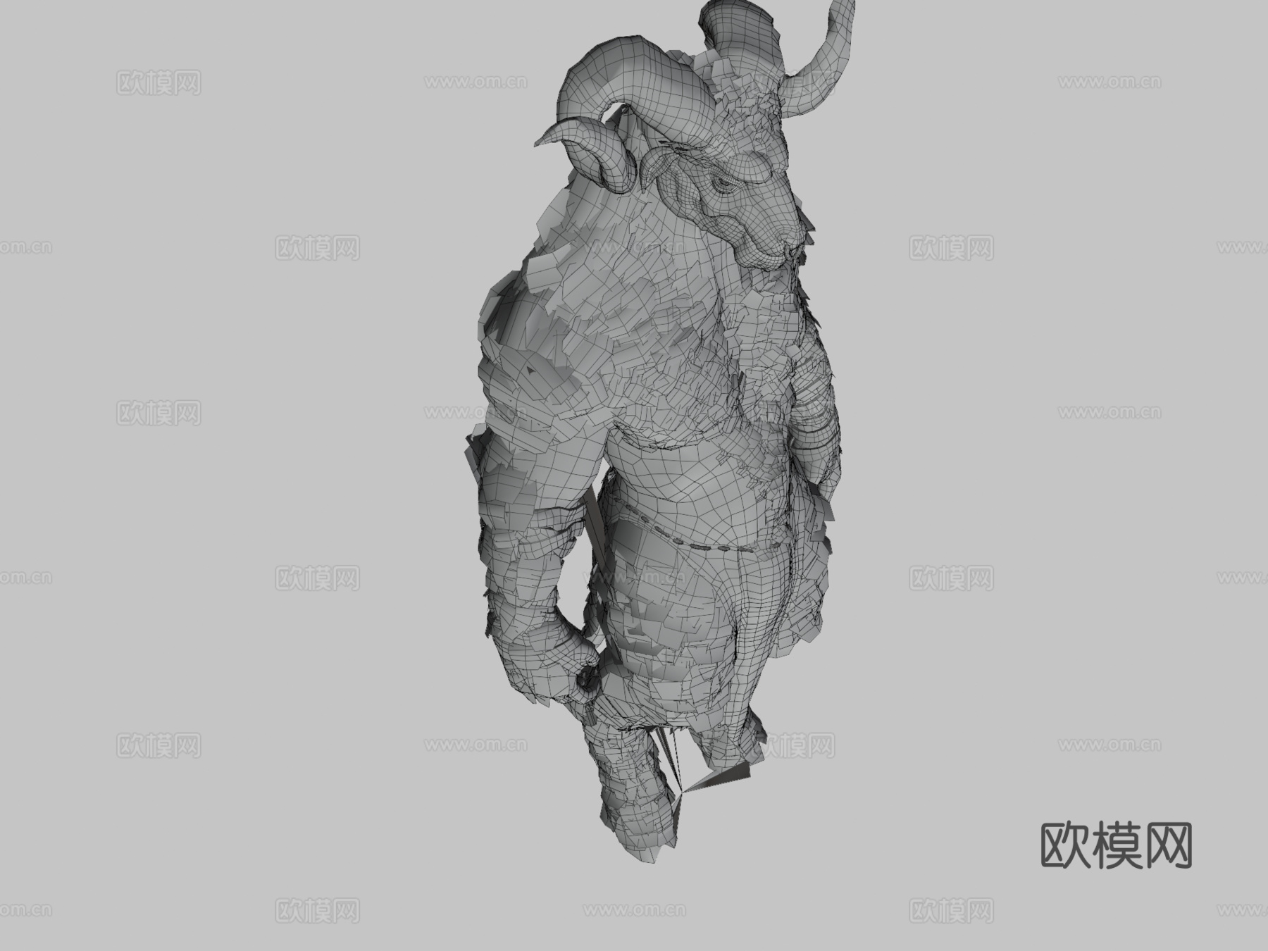 牛头山羊生物3d模型